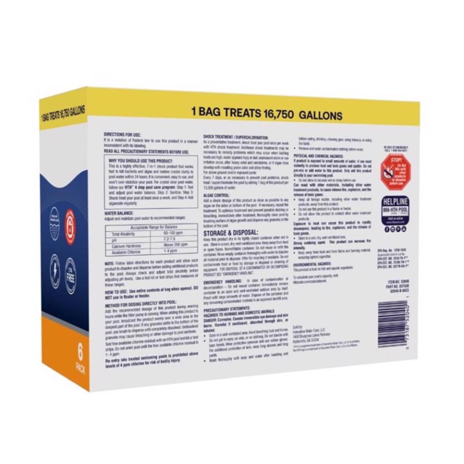 HTH Pool Care Ultra Granule Shock Treatment 6 lb