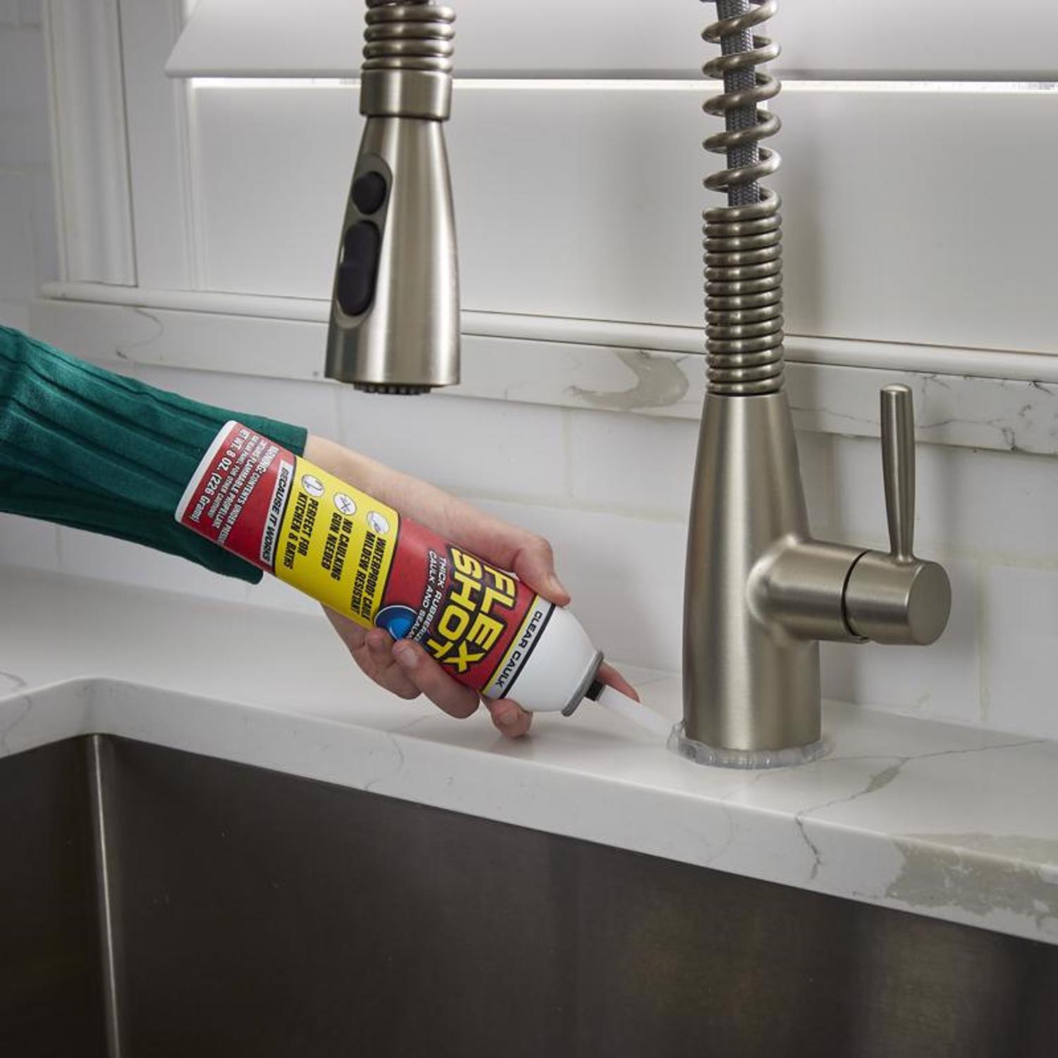 Flex Seal Family of Products Flex Shot Clear Rubber All Purpose Waterproof Sealant 8 oz