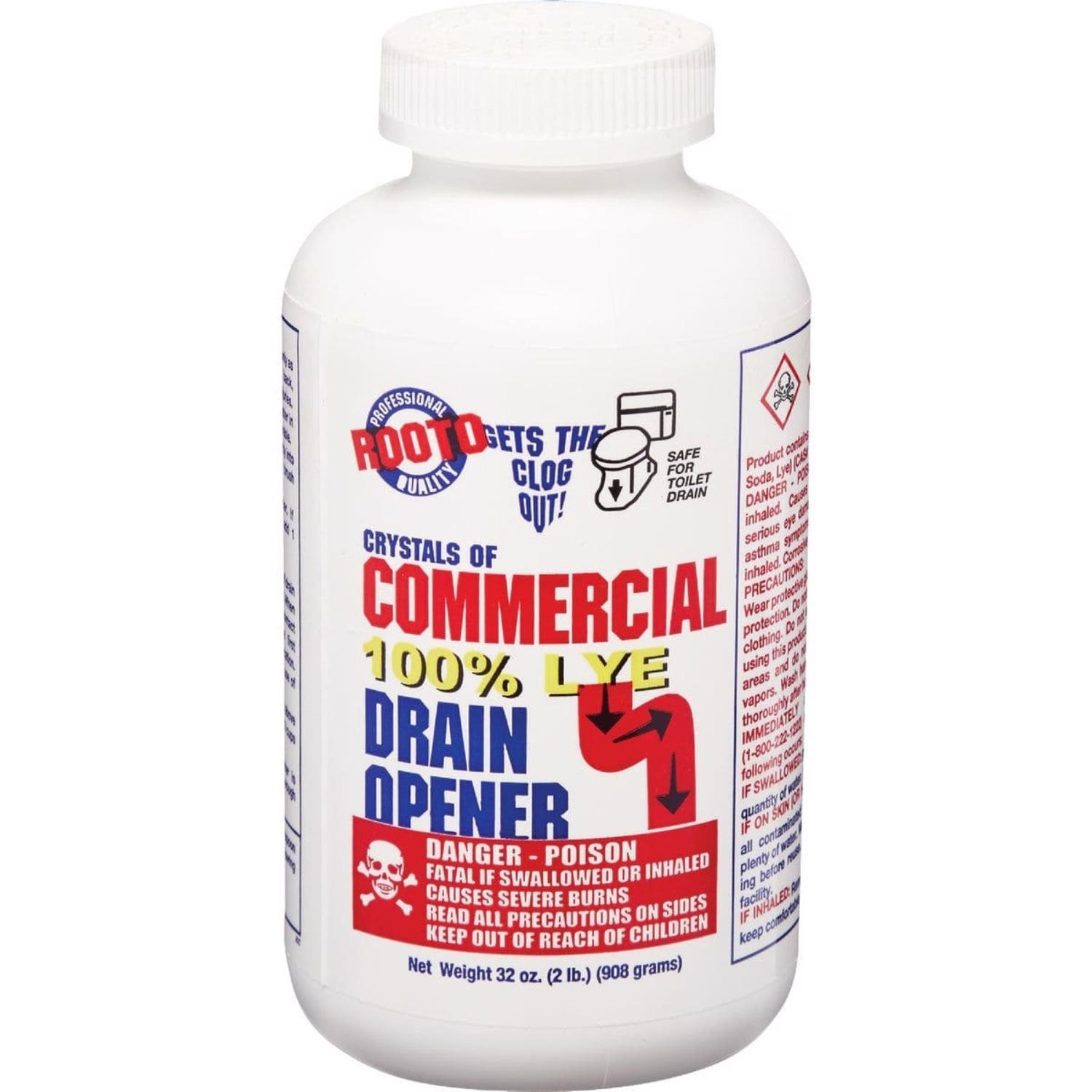 Rooto 100% Lye Crystals Drain Opener 2 lb