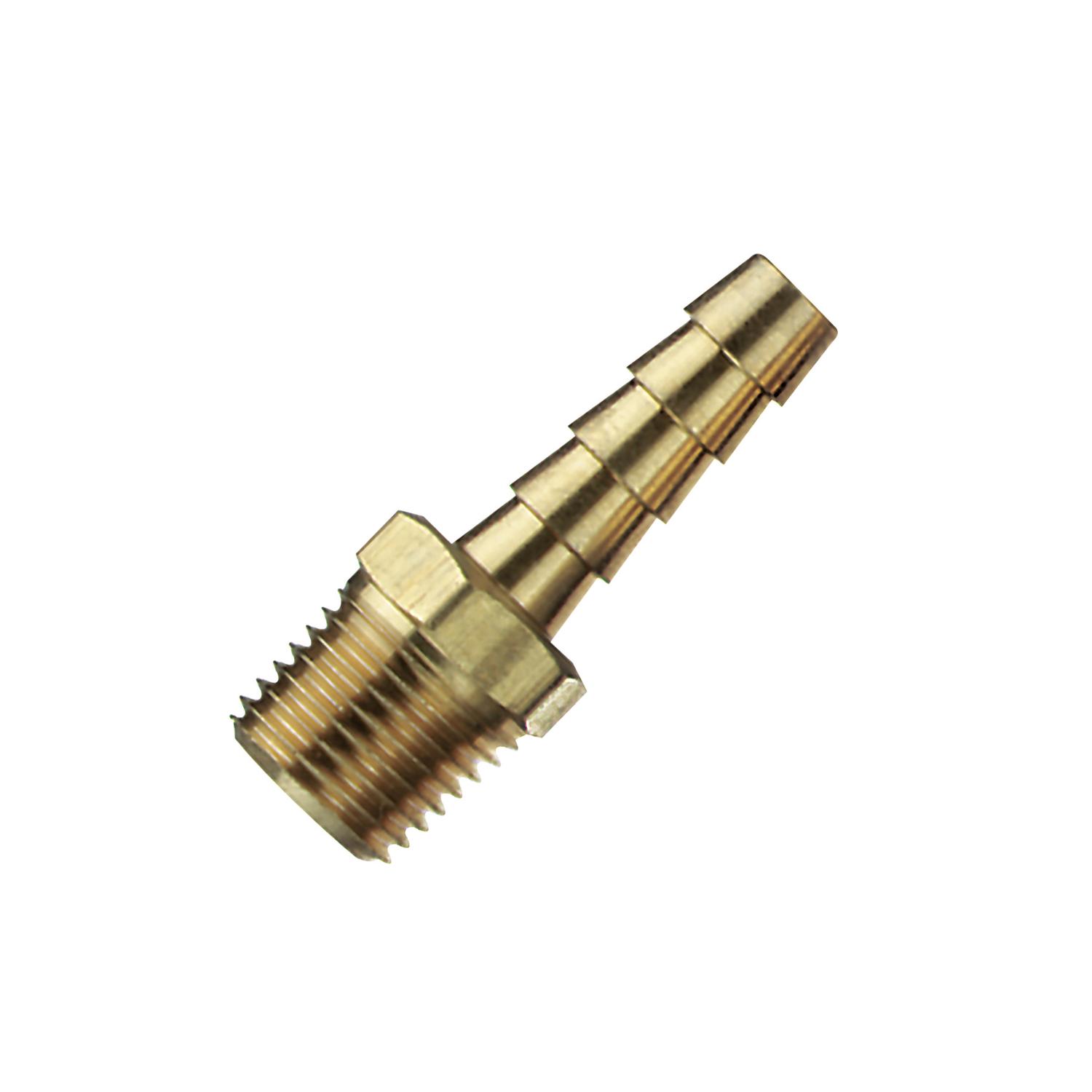 Tru-Flate Brass Barb Hose Fitting 3/8 in. Male 1 pc