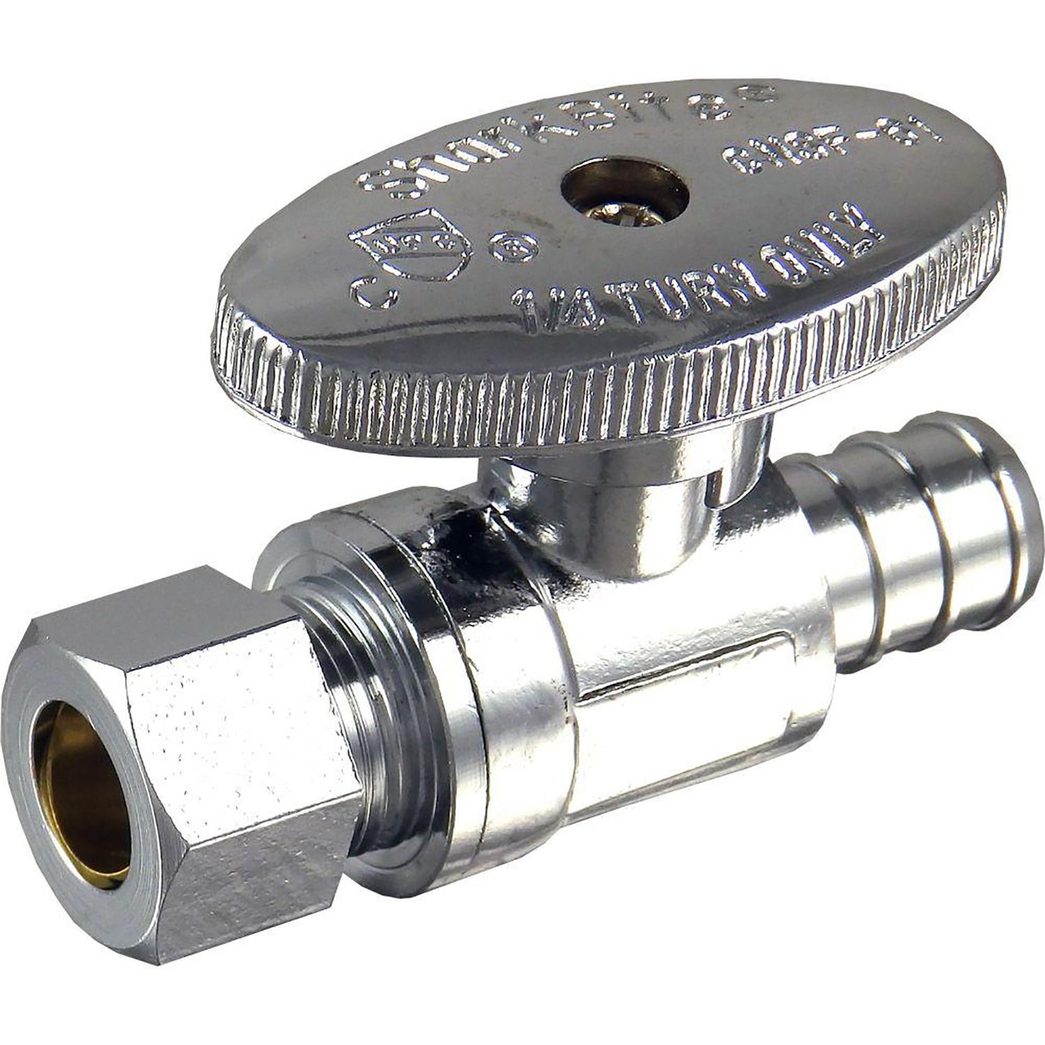 SharkBite 1/2 in. Crimp X 3/8 in. PEX Brass Straight Valve