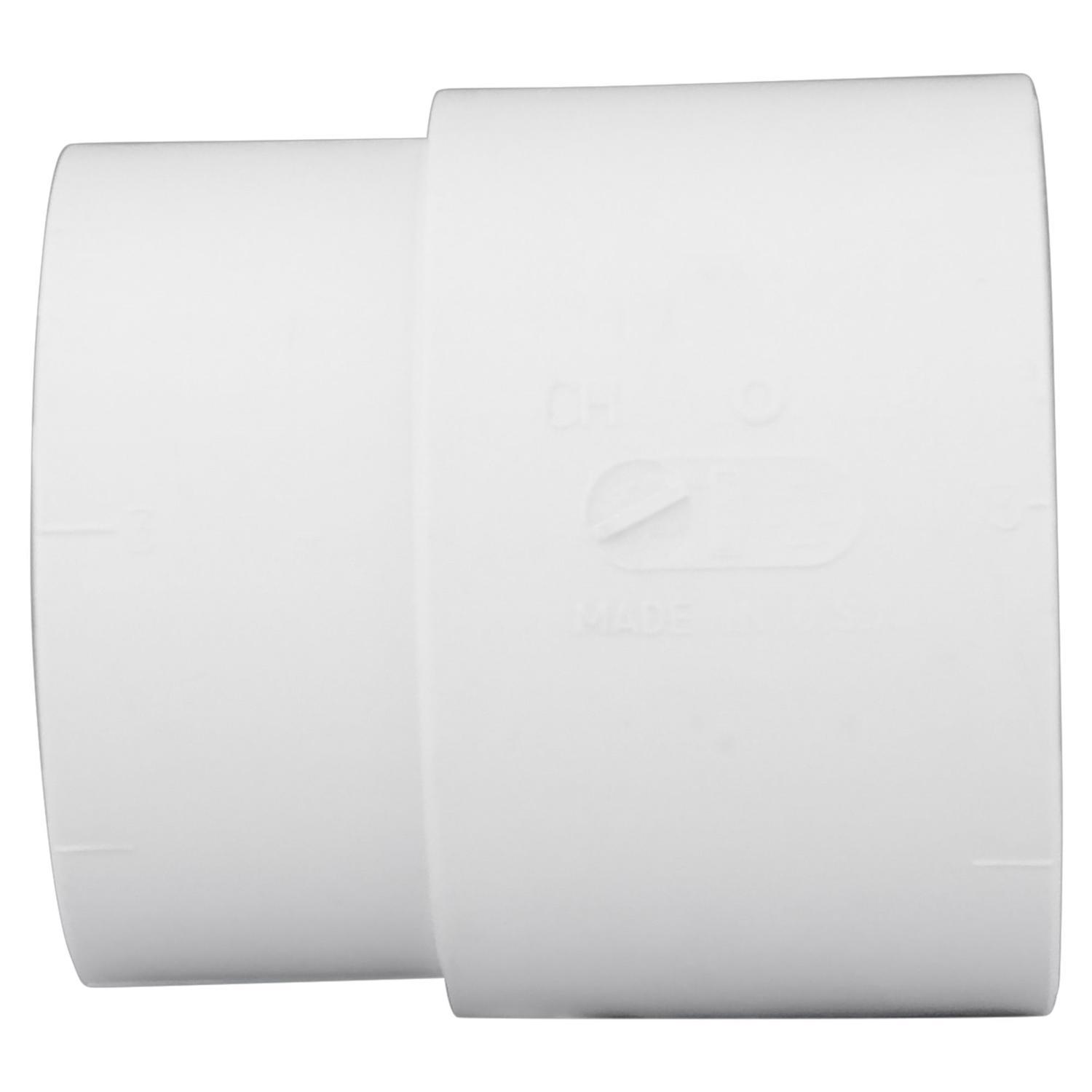Charlotte Pipe Schedule 40 3 in. Hub X 3 in. D Hub PVC Pipe Adapter 1 pk