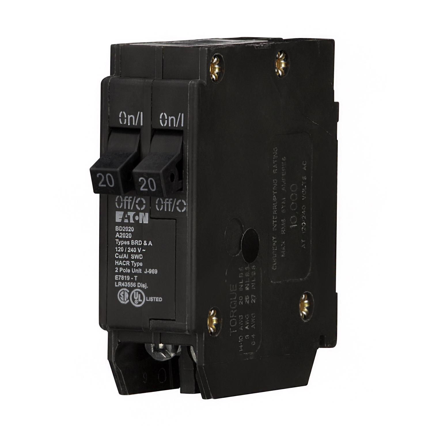 Eaton 20/20 amps Tandem 2-Pole Circuit Breaker