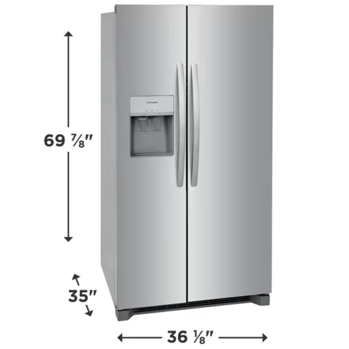 36 in. 26 cu. ft. Standard Depth Side by Side Refrigerator in Stainless Steel