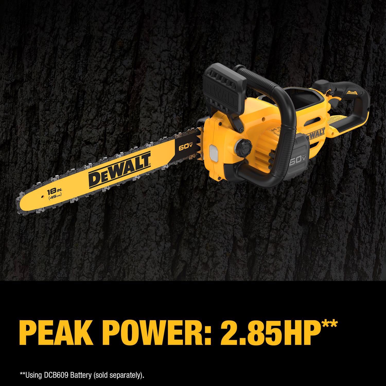 DeWalt 60V MAX DCCS672X1 18 in. 40.9 cc 60 V Battery Chainsaw Kit (Battery & Charger)