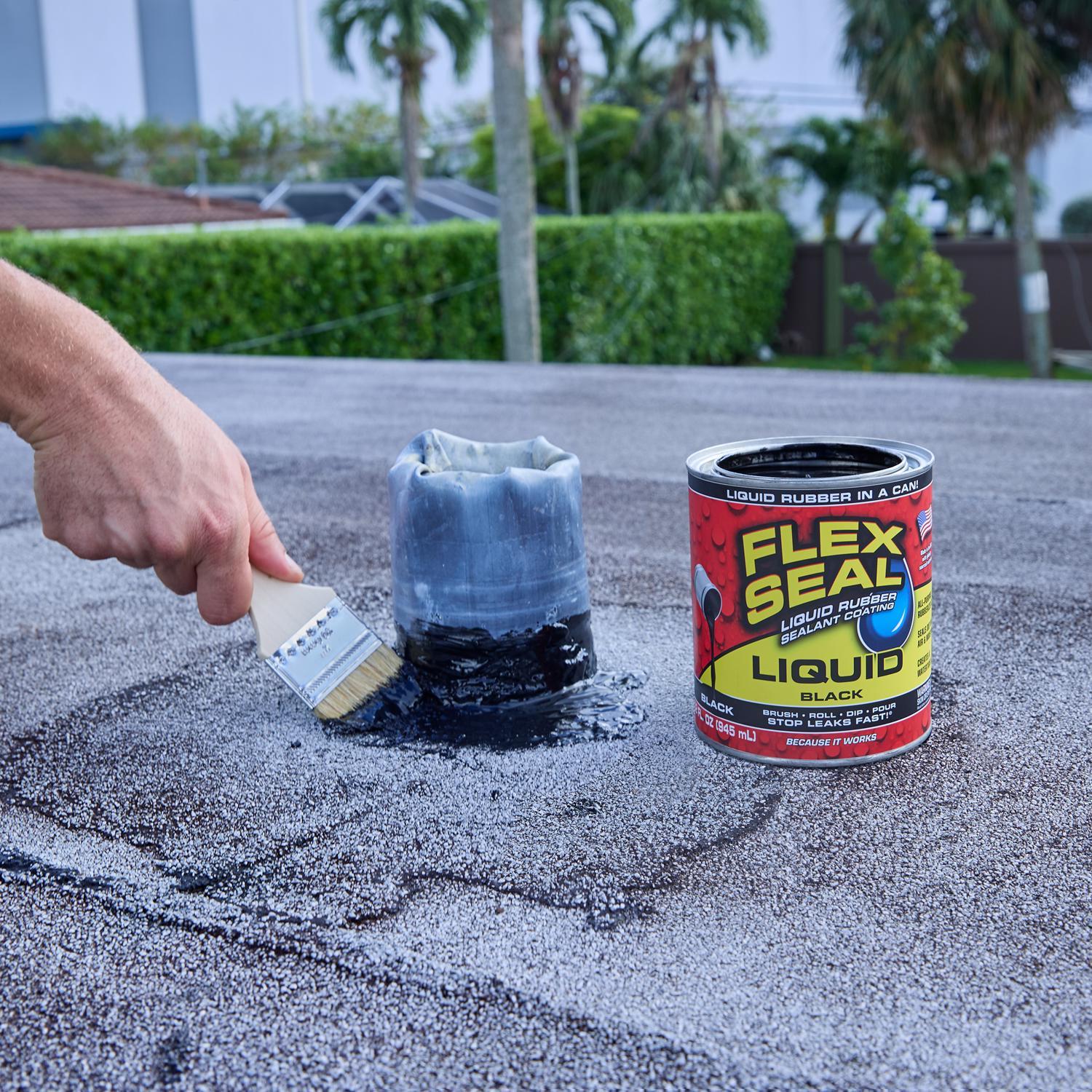 Flex Seal Family of Products Flex Seal Black Liquid Rubber Sealant Coating 32 oz