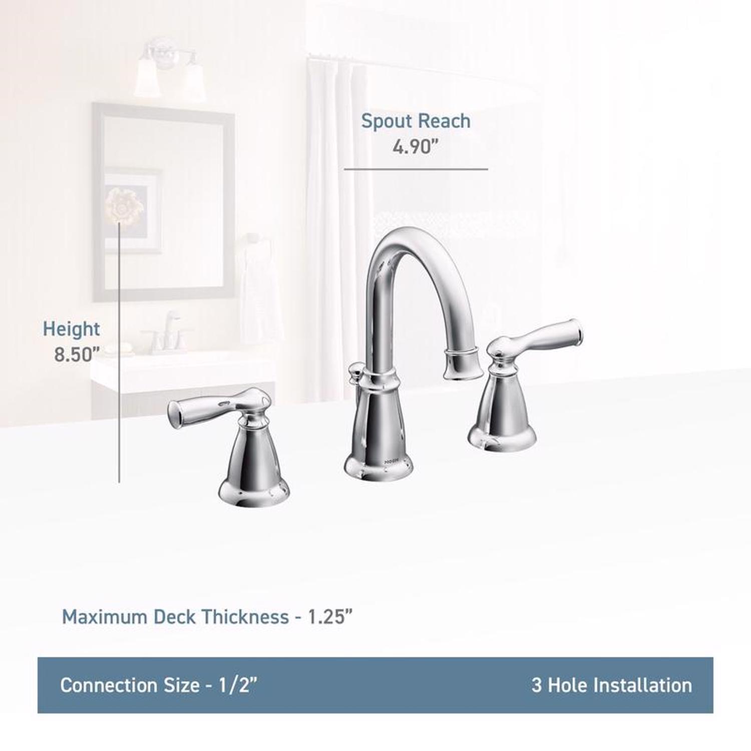 Moen Banbury Chrome Bathroom Faucet 8-16 in.