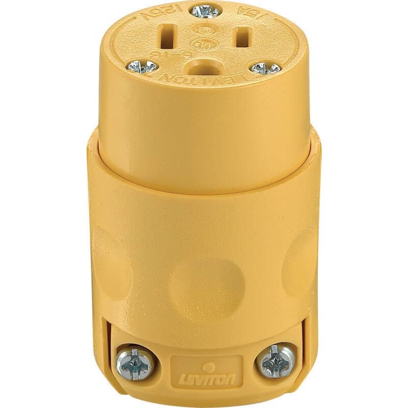 Leviton Residential Nylon Ground/Straight Blade Connector 5-15R 18-12 AWG 2 Pole 3 Wire