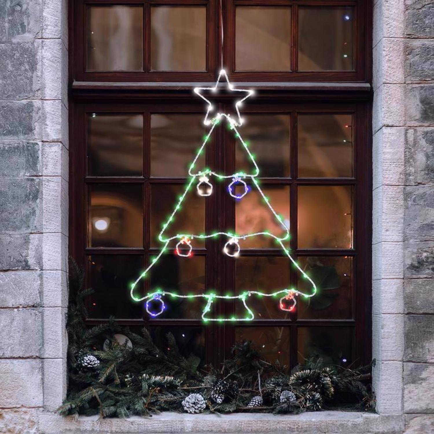 Celebrations LED Multi Christmas Tree Silhouette 17 in. Hanging Decor