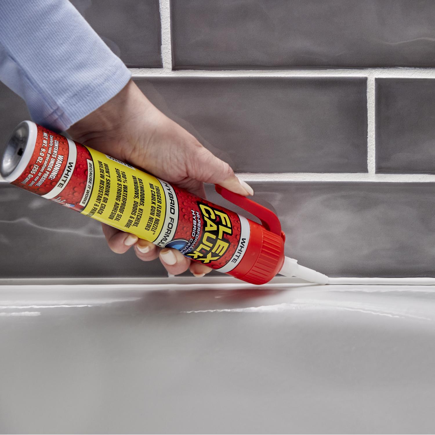 Flex Seal Family of Products Flex Caulk White Polymer Advanced Hybrid Polymer Caulk 9 oz