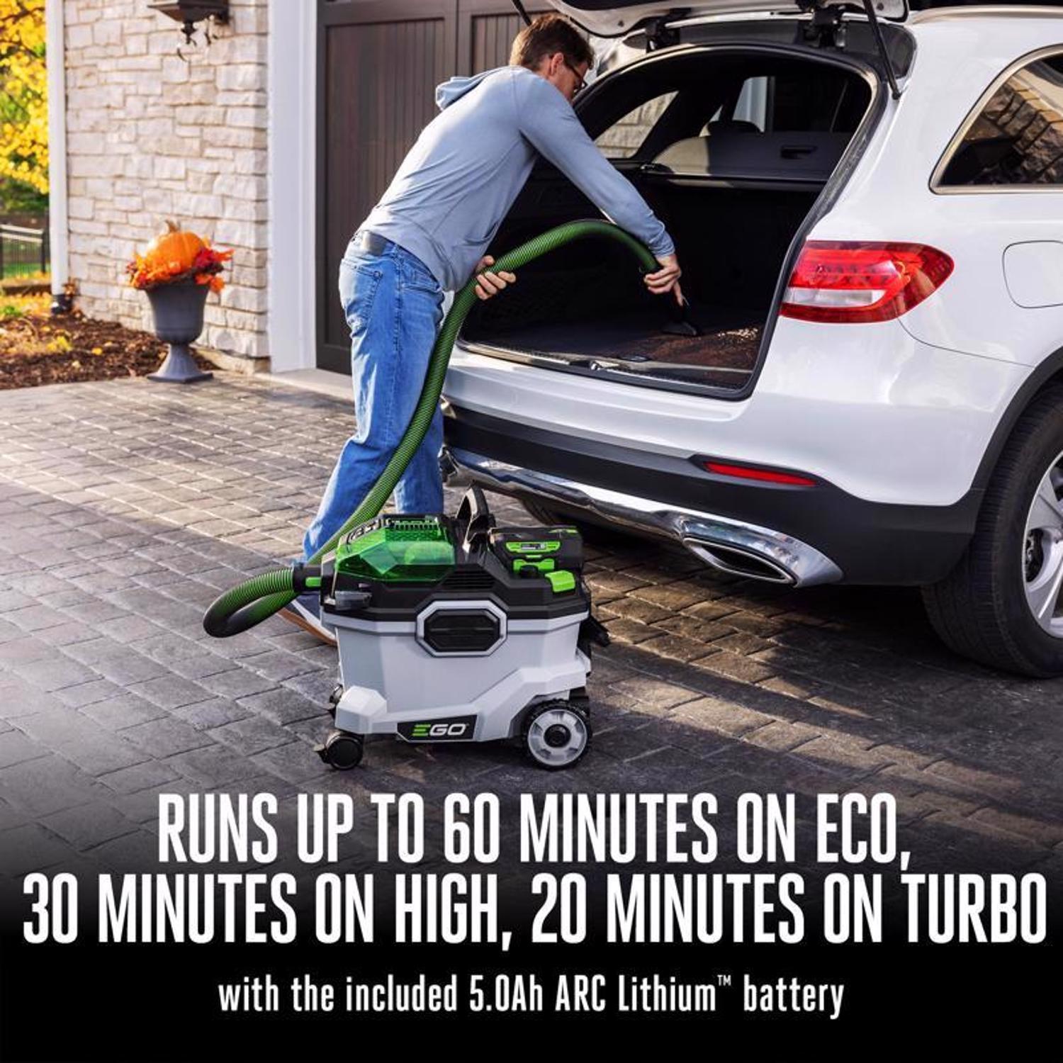 EGO Power+ WDV0904 9 gal Cordless Wet/Dry Vacuum Kit (Battery & Charger) 56 V W/ 5.0AH BATTERY