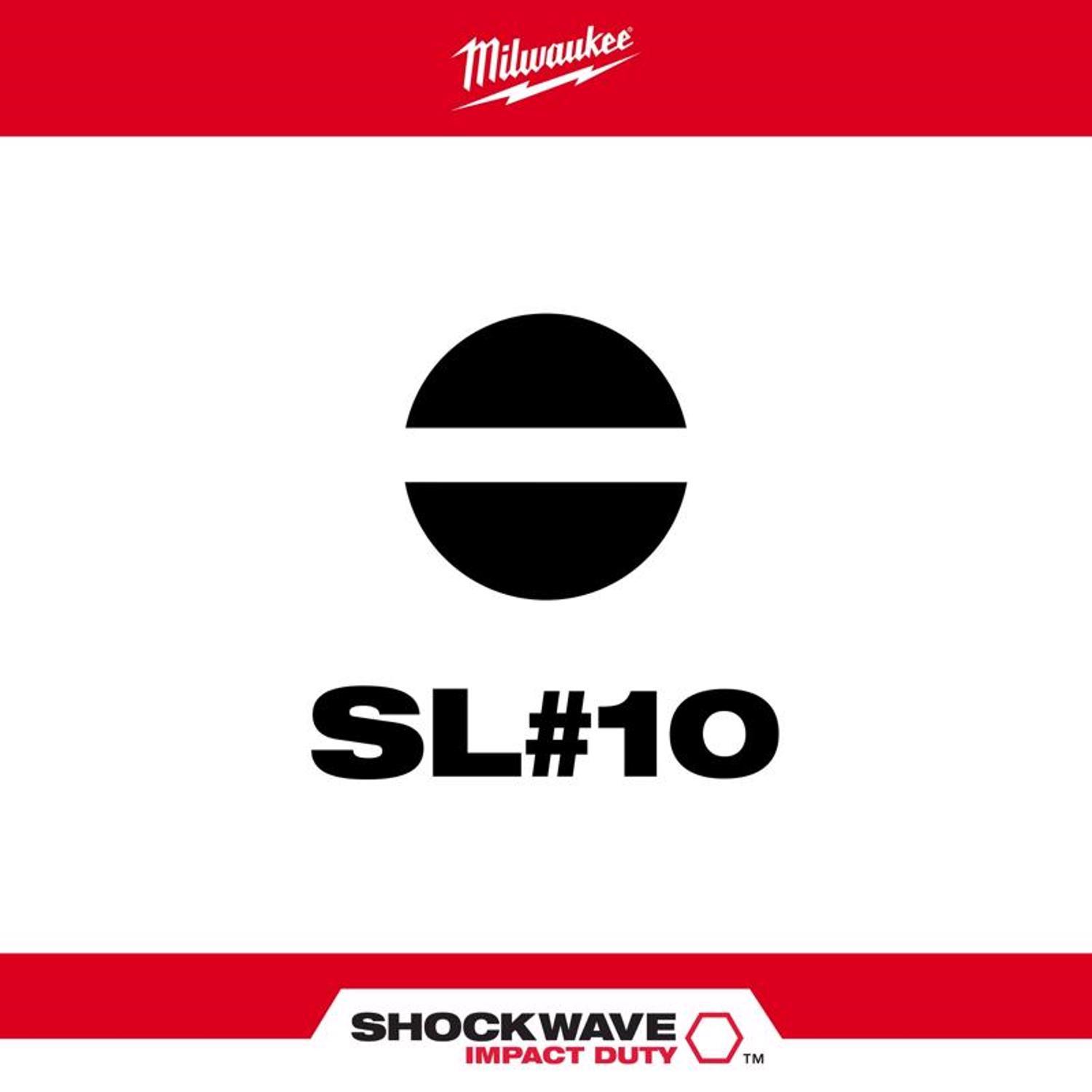 Milwaukee Shockwave Slotted 1/4 in. X 2 in. L Impact Power Bit Steel 1 pc