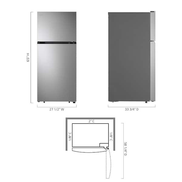 LG 28 in. Wide 15 Amp 17.54 Cu. Ft. Energy Star Certified Top Freezer Refrigerator with LED Lights