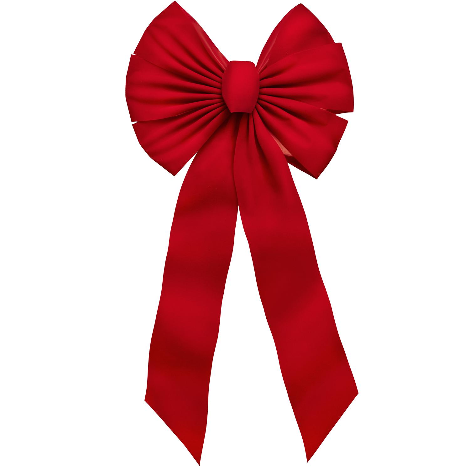 Holiday Trims Red 7 Loop Christmas Bow 14 in.