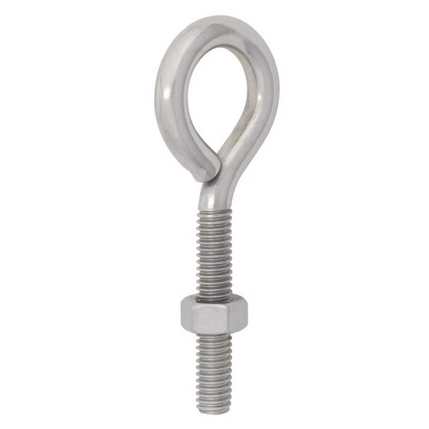 Hampton 5/16 in. X 3-1/4 in. L Stainless Stainless Steel Eyebolt Nut Included