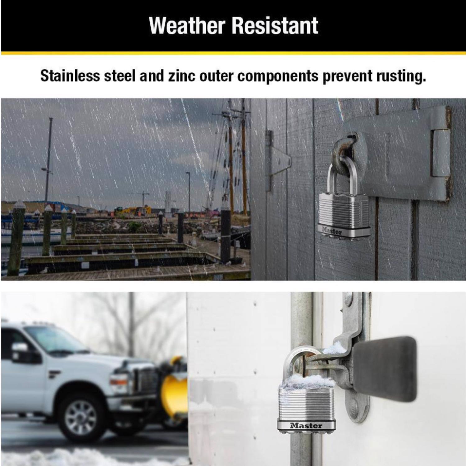 Master Lock 6.34 in. H X 1.34 in. W X 3.91 in. L Steel Ball Bearing Locking Weather-Resistant Padloc