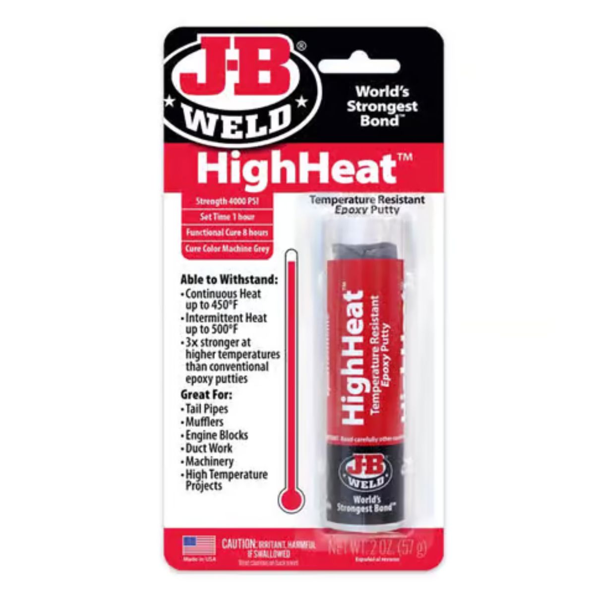 J-B Weld High Heat High Strength Automotive Epoxy Putty 2 oz.