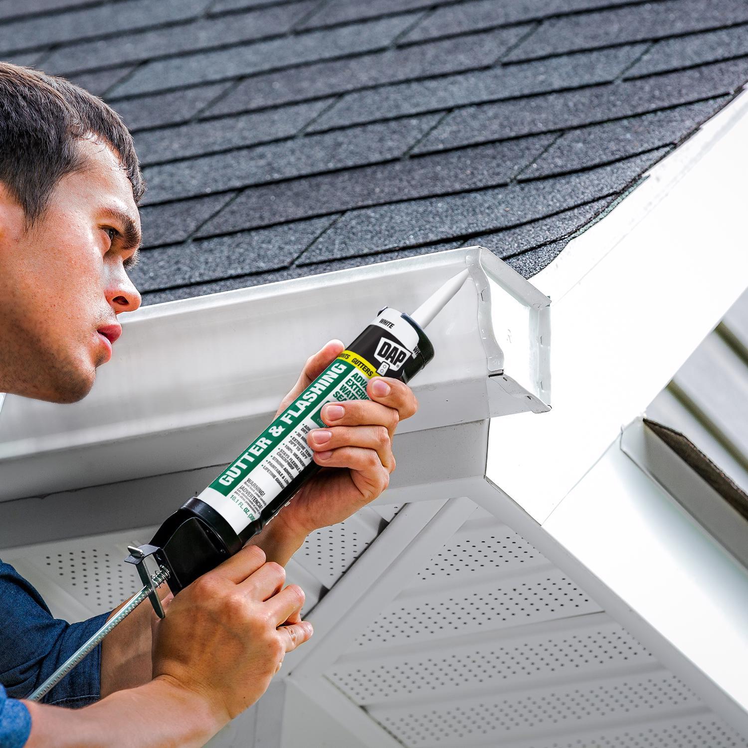 DAP White Polymer Advanced Gutter and Flashing Sealant 10.1 oz