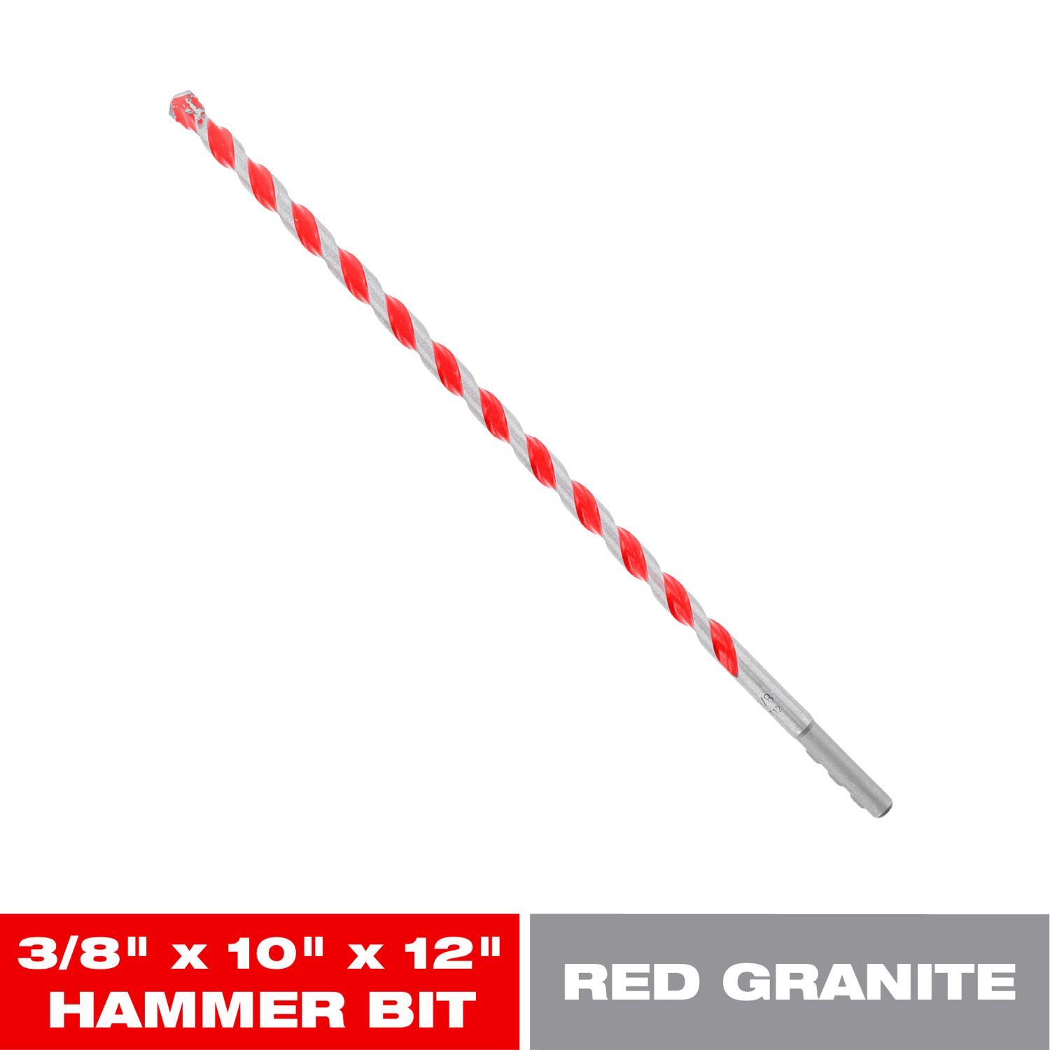 Diablo SPEEDemon 3/8 in. X 12 in. L Carbide Tipped Red Granite Hammer Drill Bit Round Shank 1 pk