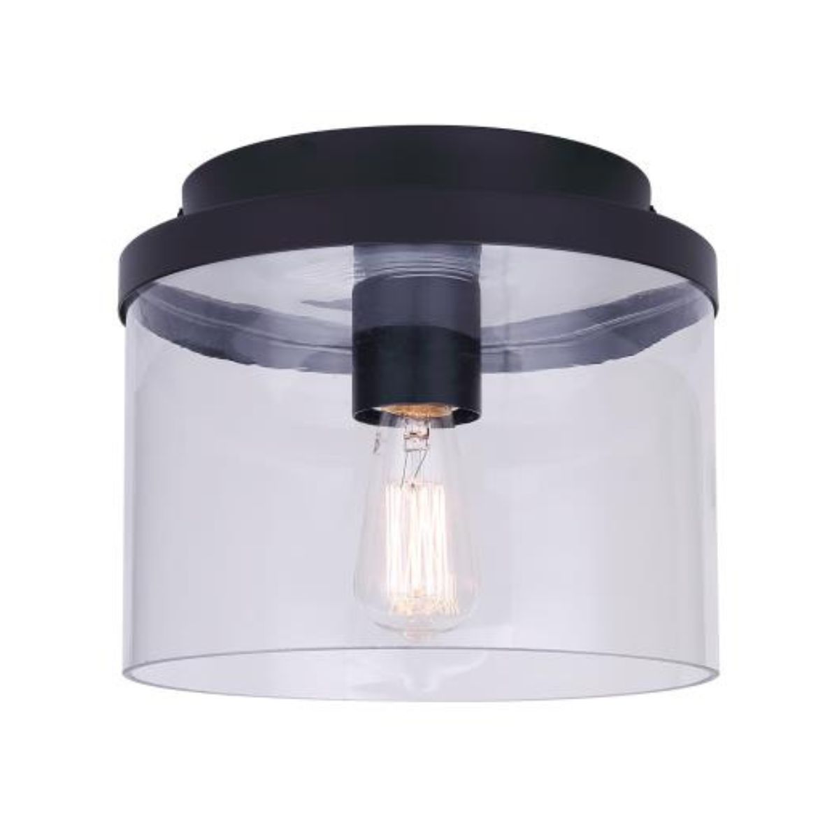 Canarm One Light Flush Mount Black