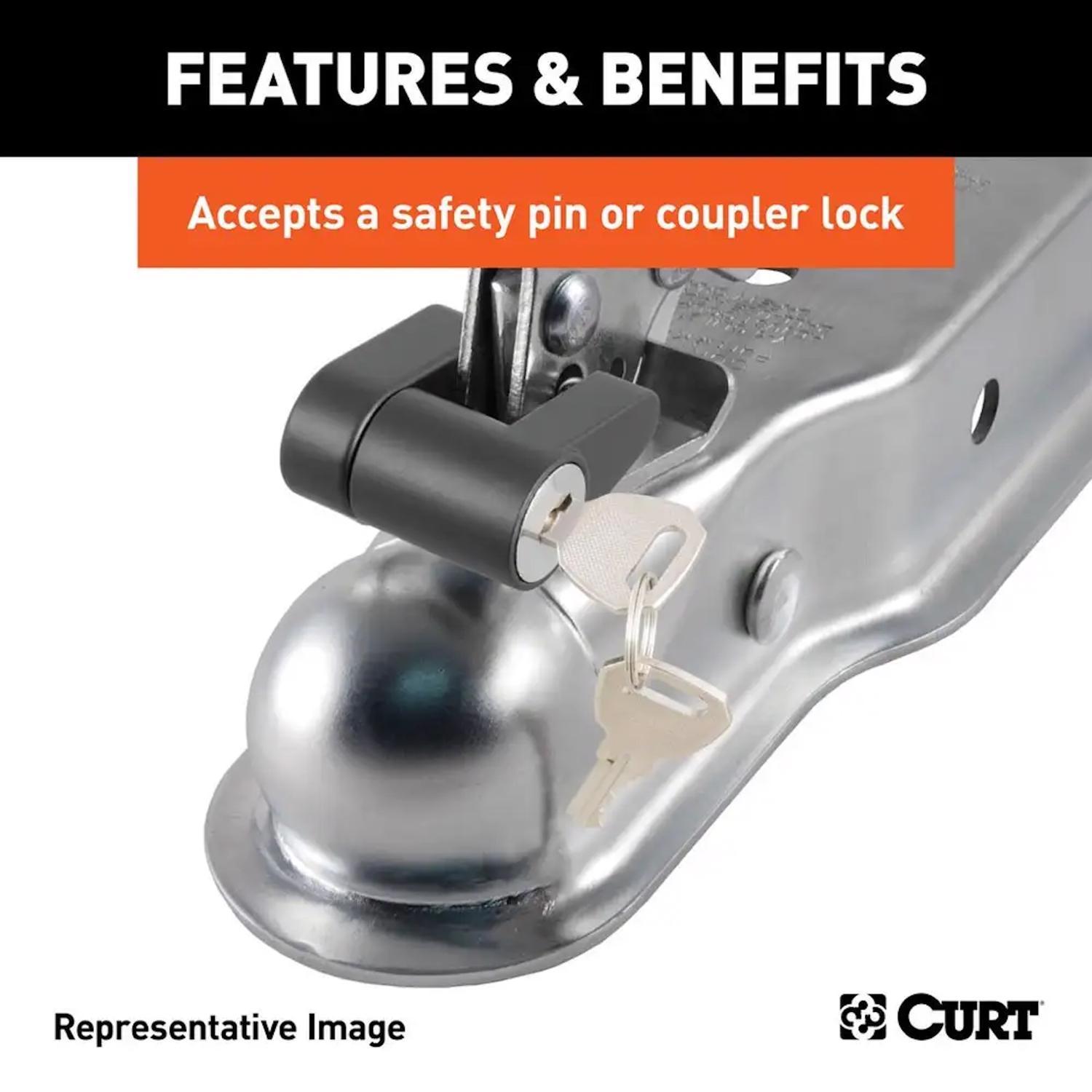 CURT 2000 lb. cap. 2 in. 1.87 in. Straight-Tongue Coupler