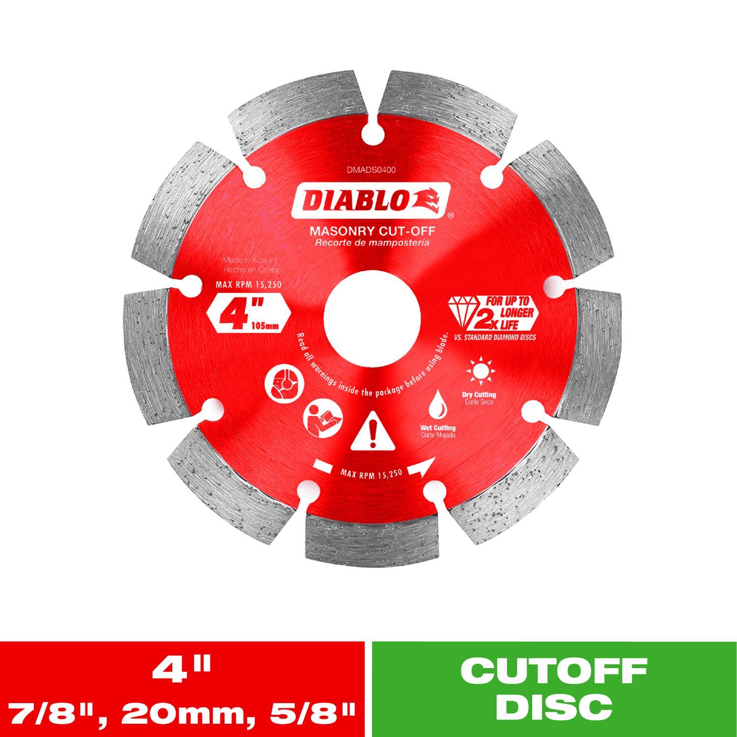 Diablo 4 in. D X 7/8 in. Diamond Masonry Cut-Off Disc 1 pk