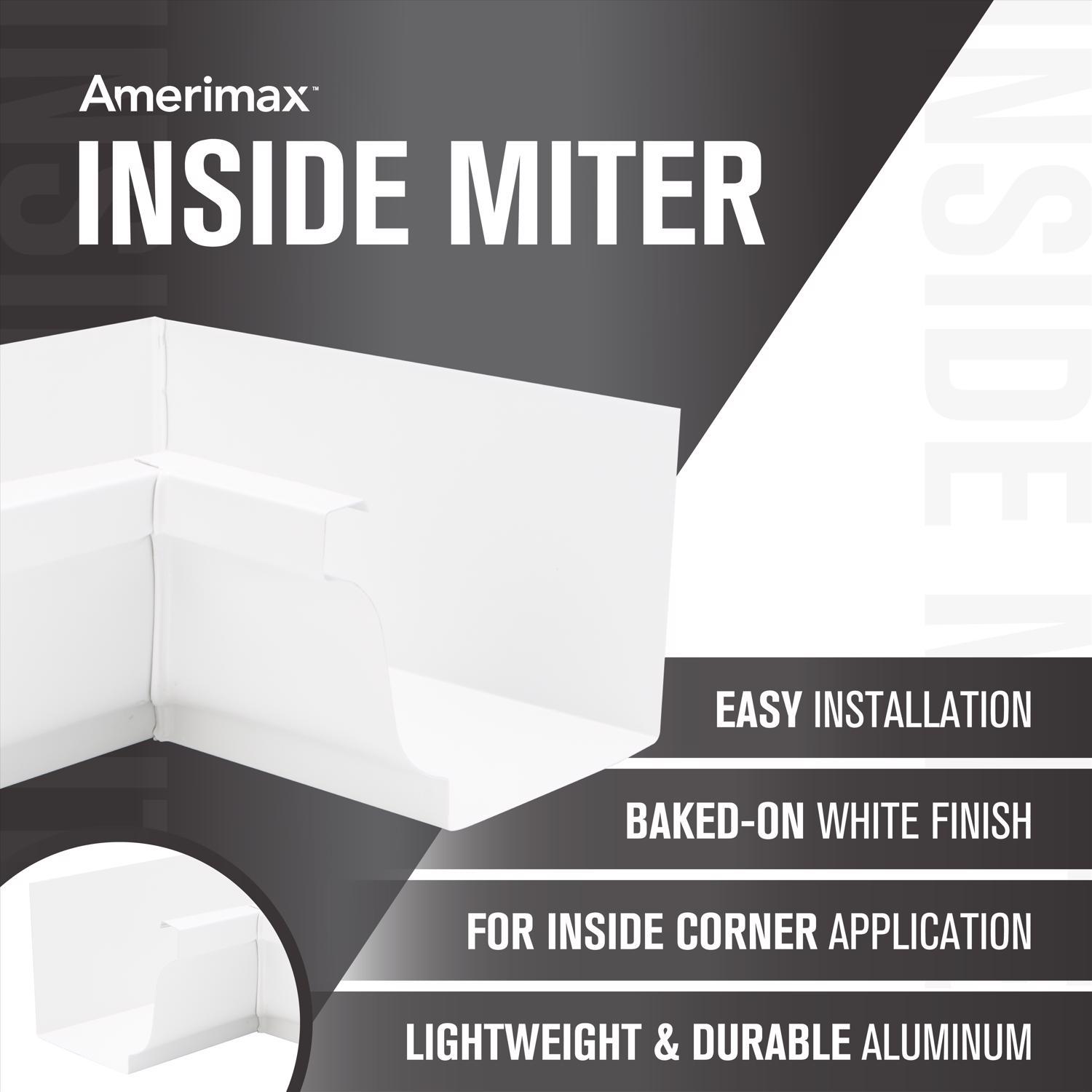 Amerimax 3.5 in. H X 3.75 in. W X 7.5 in. L White Aluminum K Inside Miter
