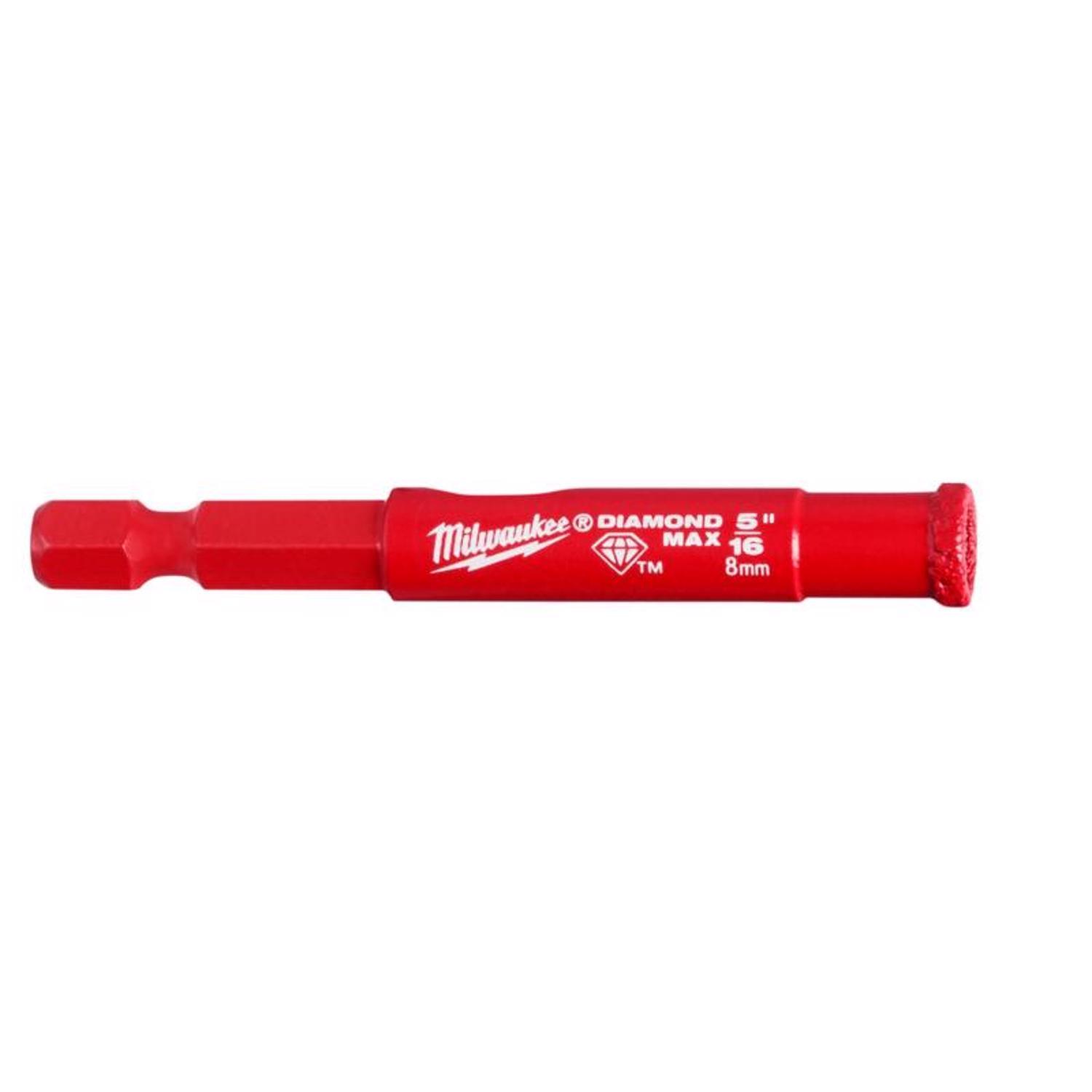 Milwaukee Diamond Max 5/16 in. Diamond Grit Glass, Porcelain, Tile, and Stone Hole Saw 1 pc