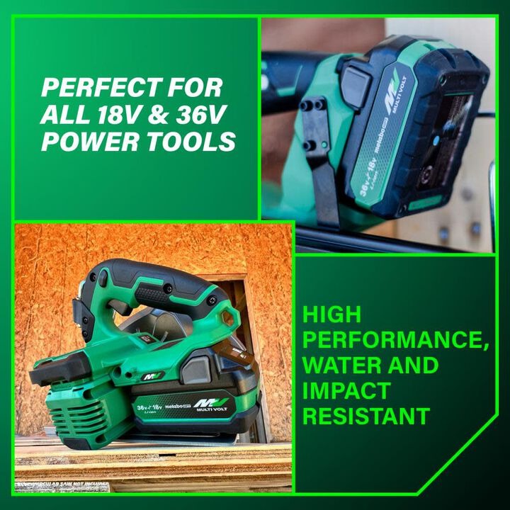 Metabo 18V/36V MultiVolt Lithium Ion Water & Impact Resistant Battery