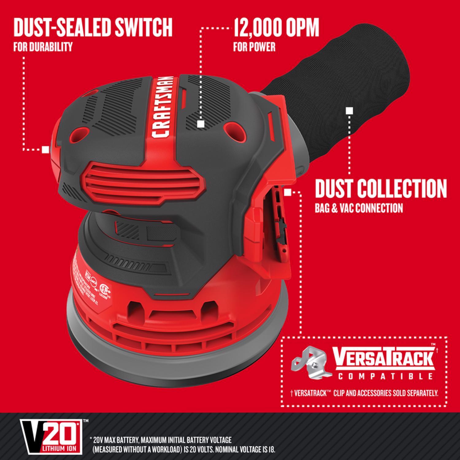 Craftsman V20 Cordless 5 in. Random Orbit Sander Tool Only
