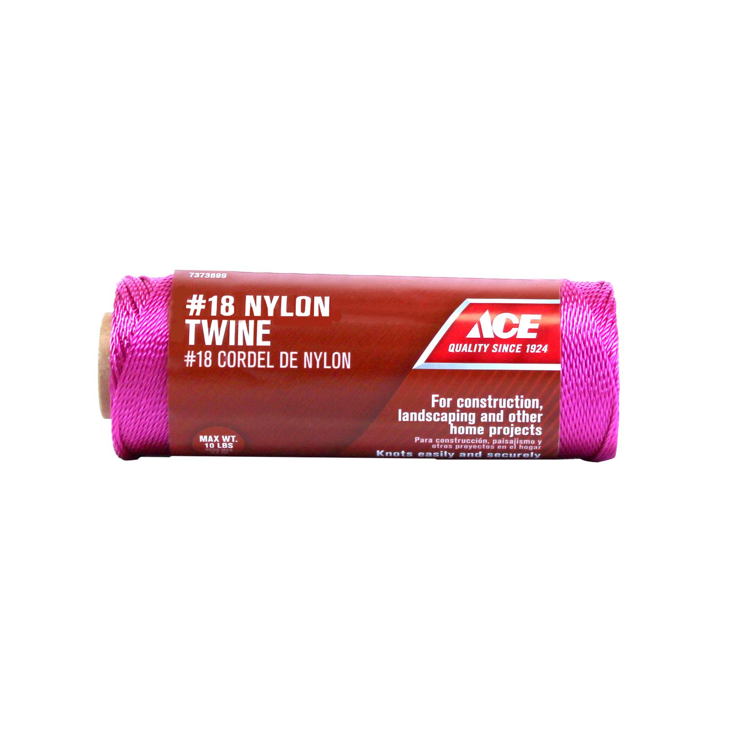 Ace 18 in. D X 525 ft. L Pink Twisted Nylon Twine