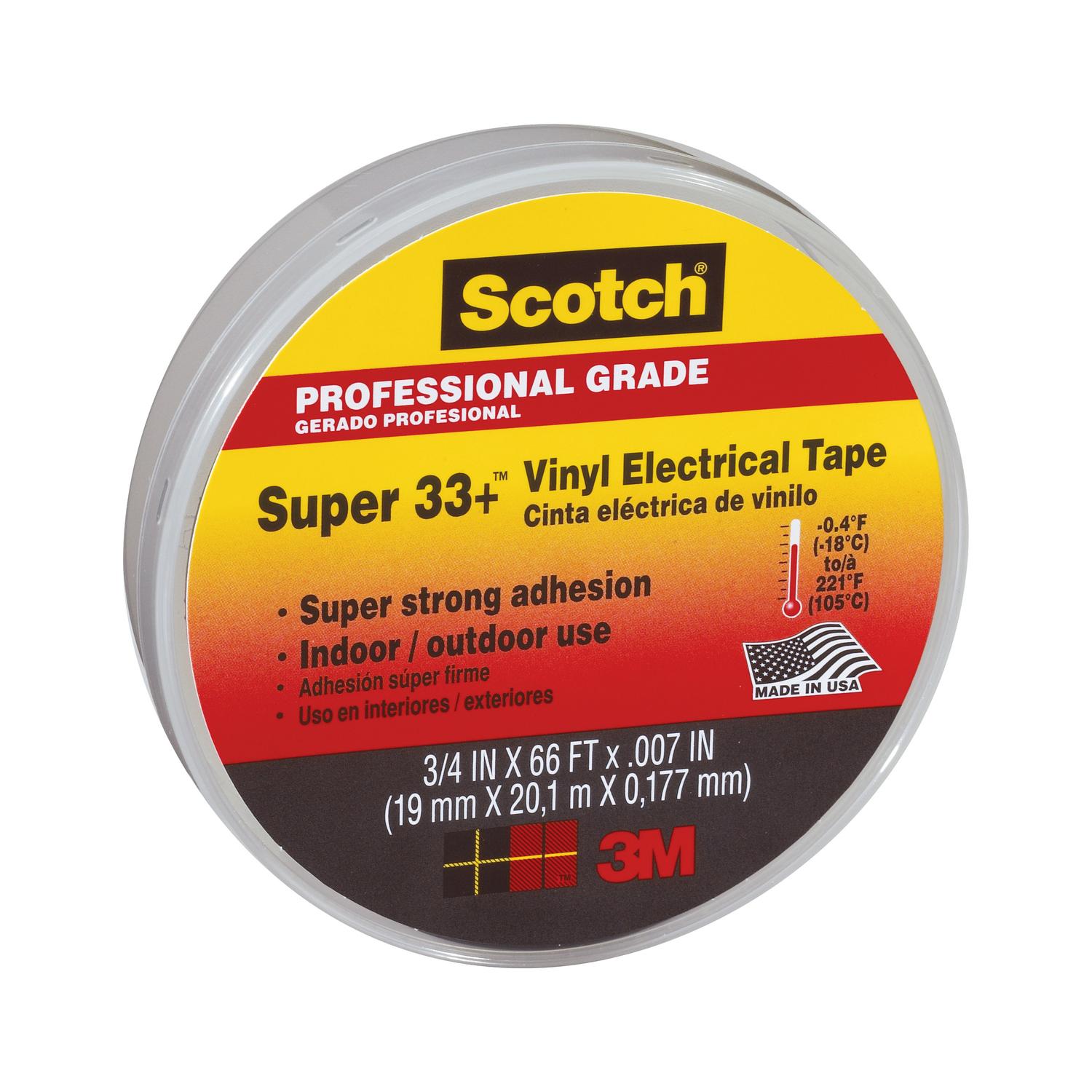Scotch Super 33+ 3/4 in. W X 66 ft. L Black Vinyl Electrical Tape