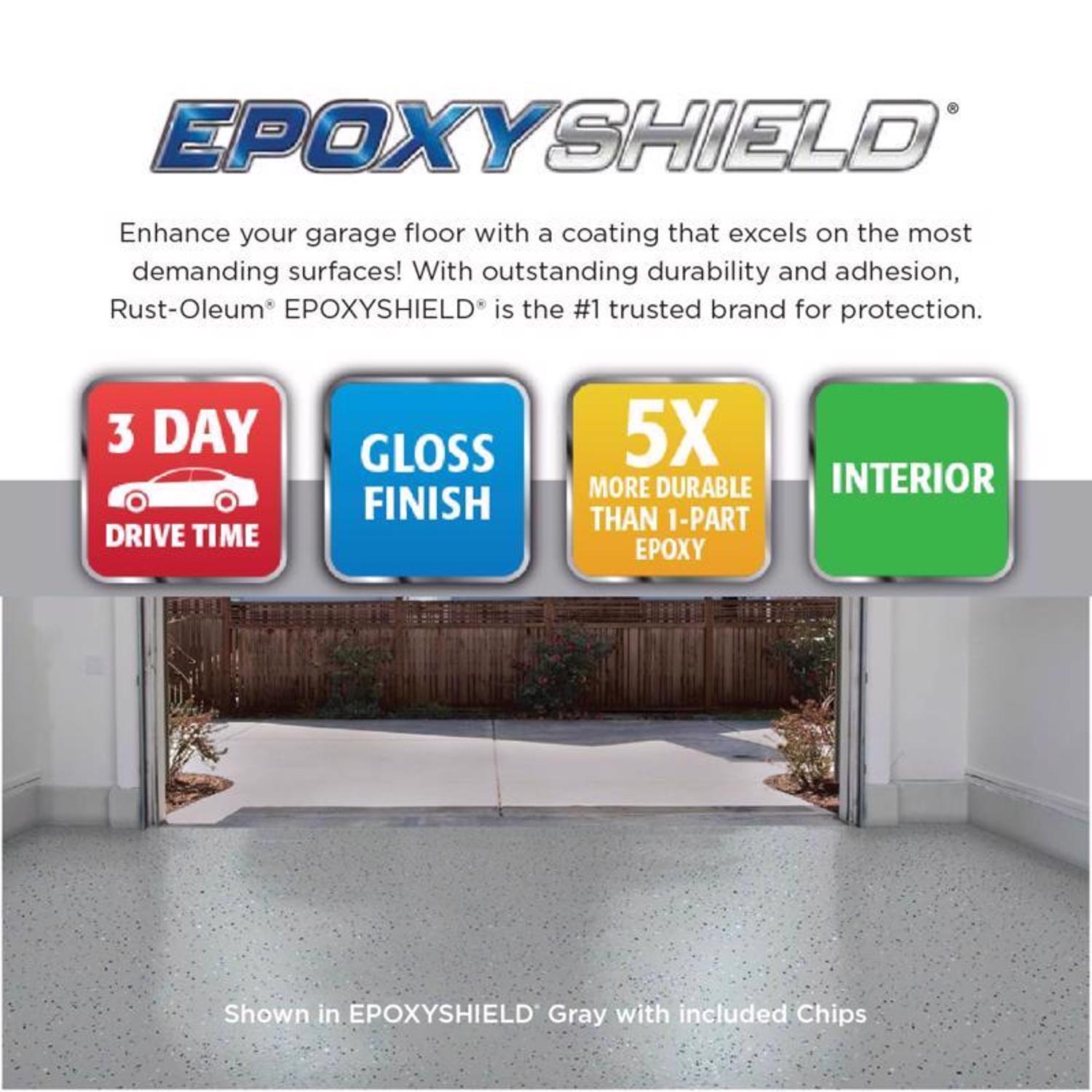 Rust-Oleum EpoxyShield Gloss Tan Water-Based Amine Cured Epoxy Garage Floor Coating Kit 1 gal