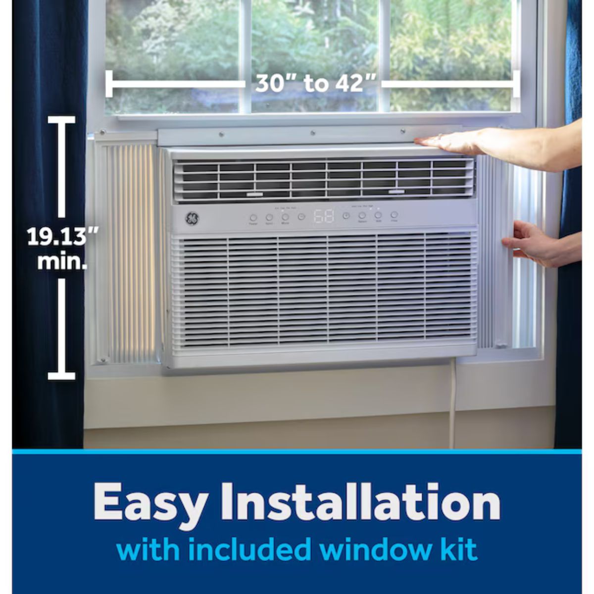 GE Large Room Window Air Conditioner with Heater, Remote Included ( 115-Volt, 11000-BTU )