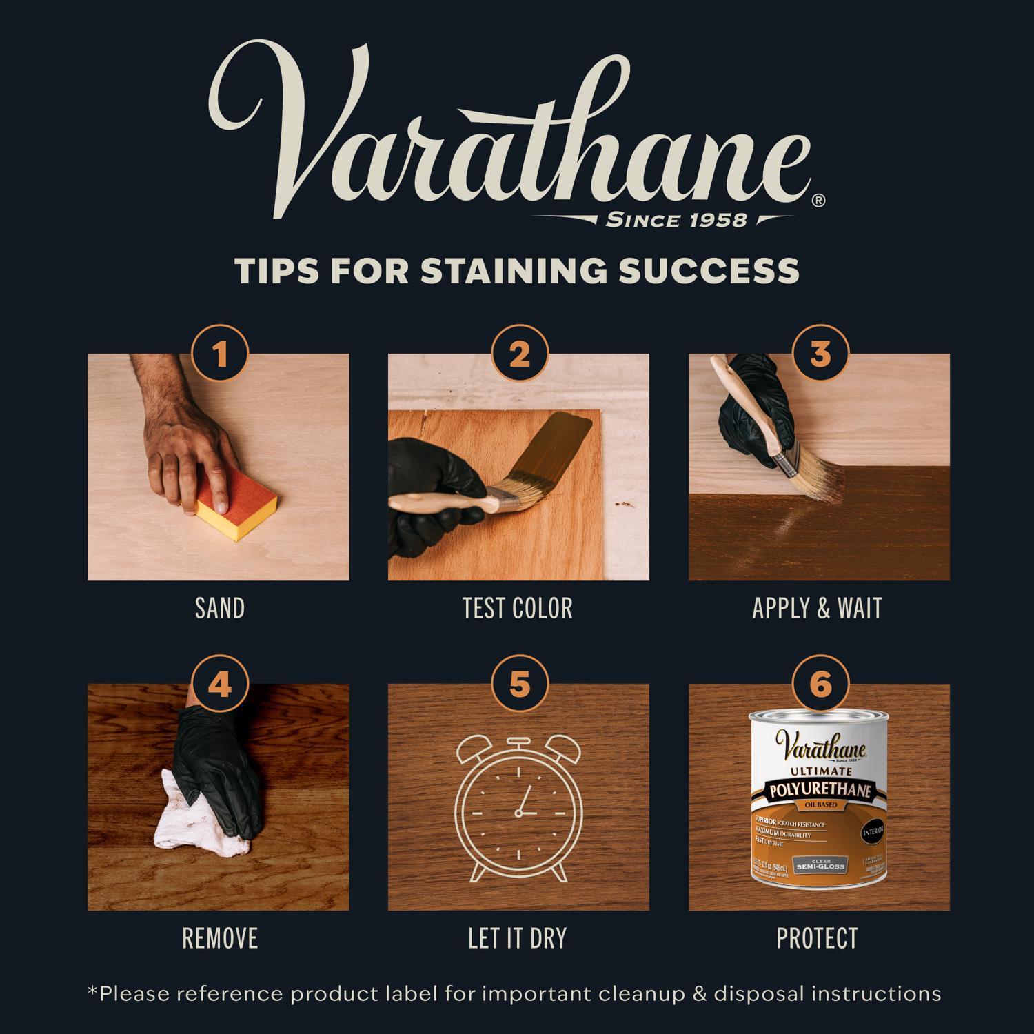 Varathane Semi-Transparent Gloss Briarsmoke Oil-Based Urethane Modified Alkyd Wood Stain 1 qt
