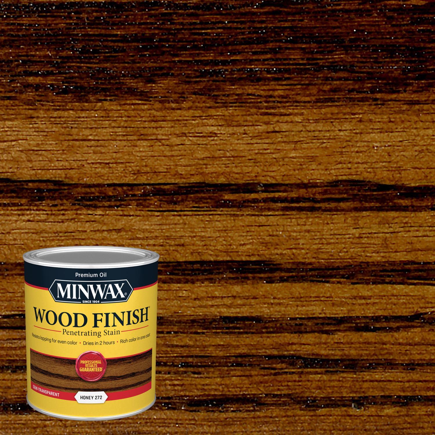 Minwax Wood Finish Semi-Transparent Honey Oil-Based Penetrating Wood Stain 1 qt
