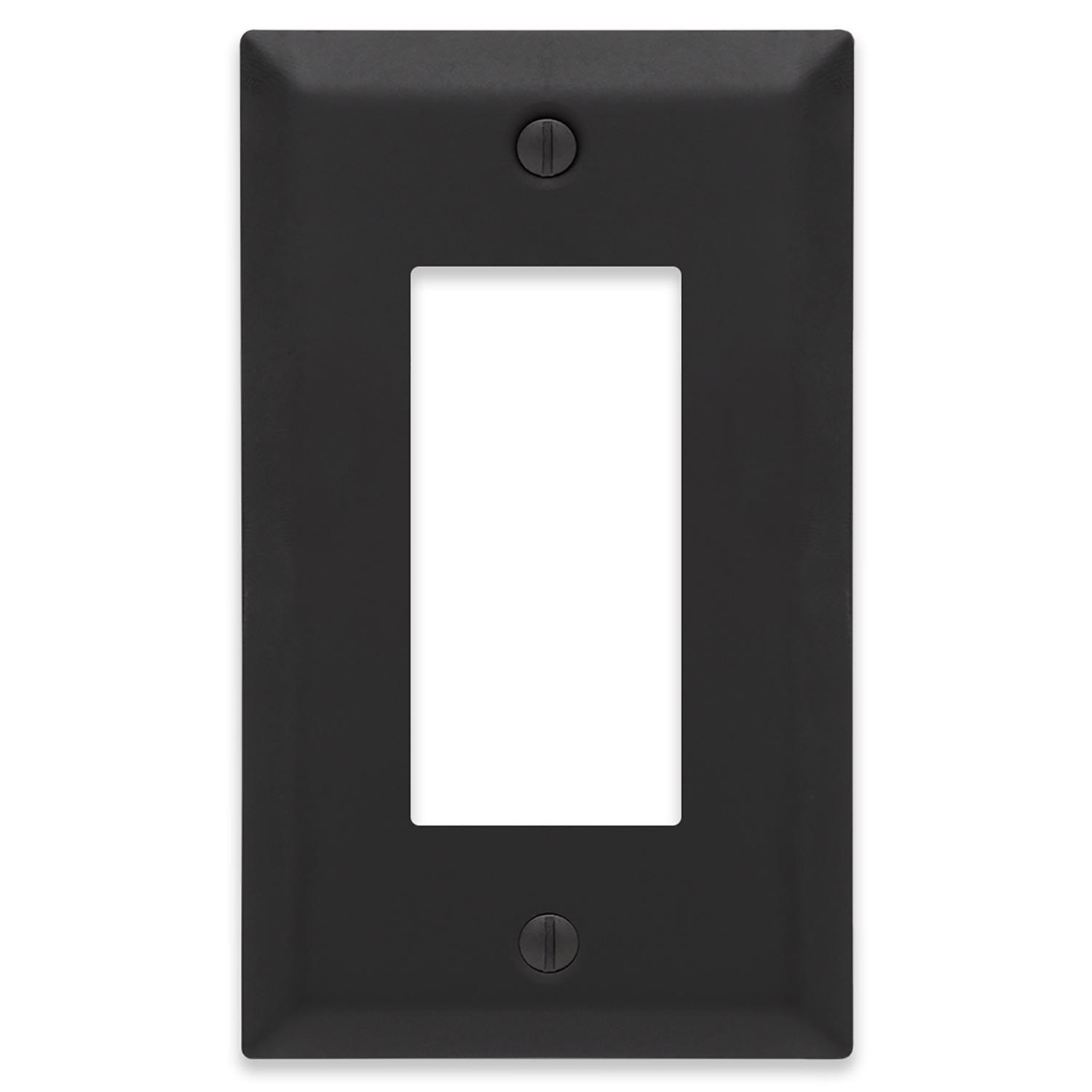 Amerelle Century Matte Black 1 gang Stamped Steel Decorator Wall Plate 1 Pack