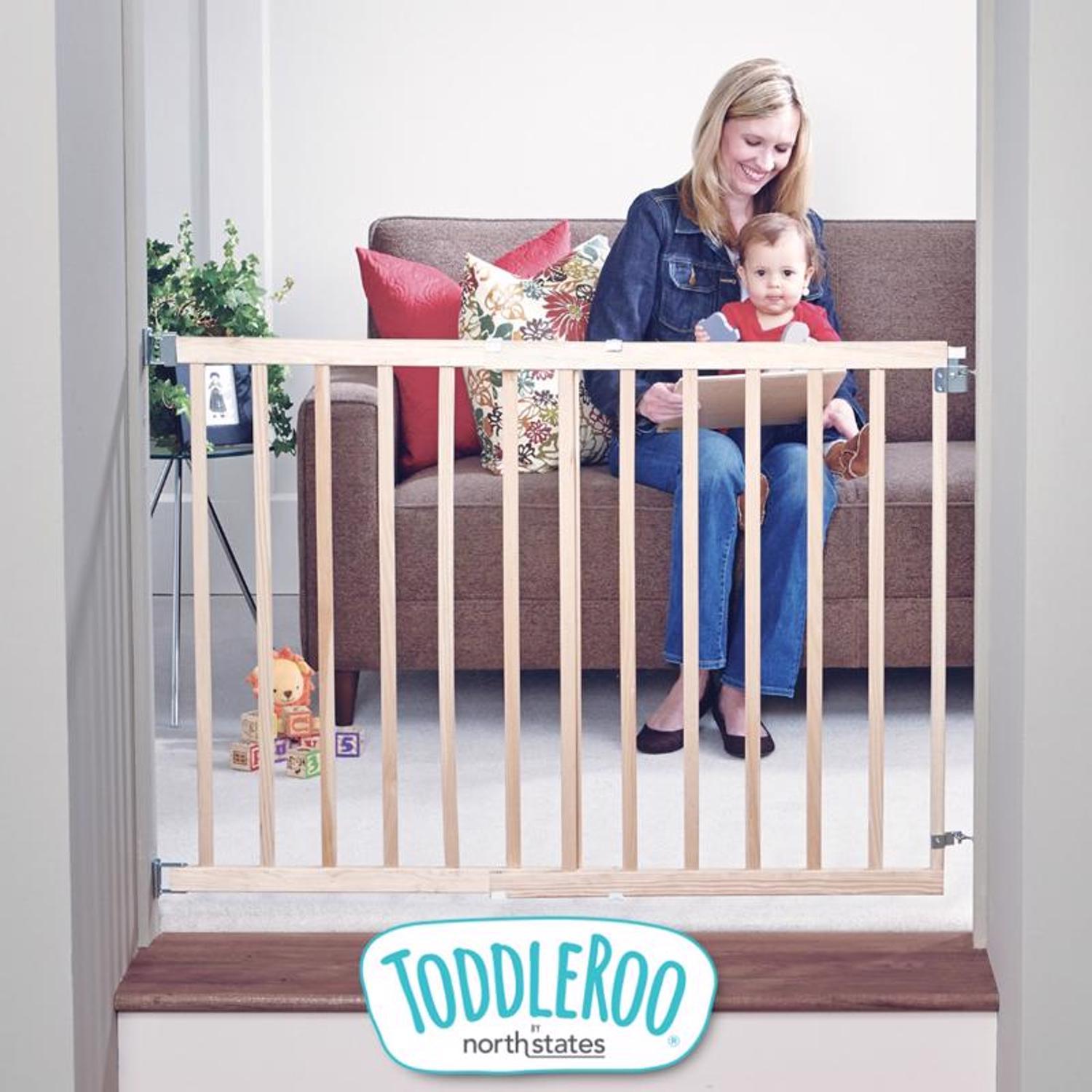 North States White 30 in. H X 28-42 in. W Wood Child Safety Gate