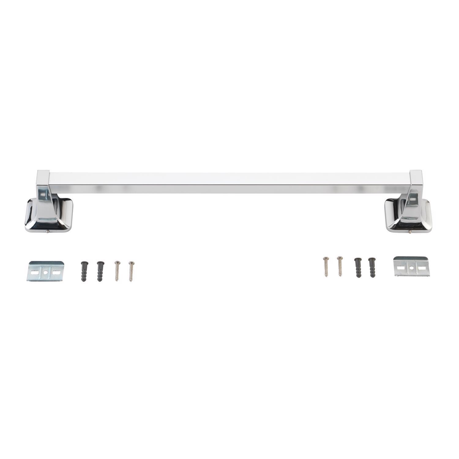 OakBrook Collection Chrome Towel Bar 18 in. L Die Cast Zinc