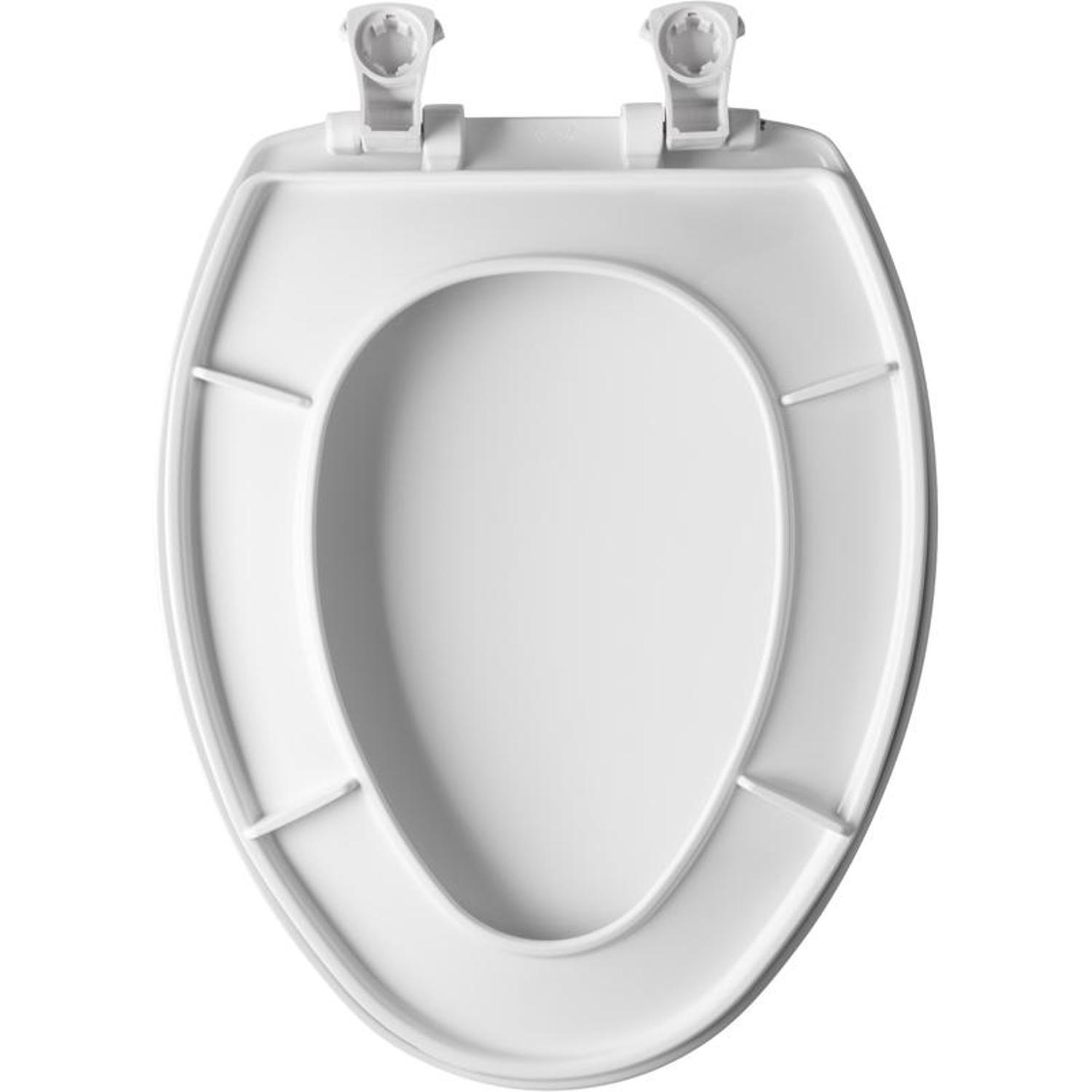 Mayfair by Bemis Elongated White Plastic Toilet Seat
