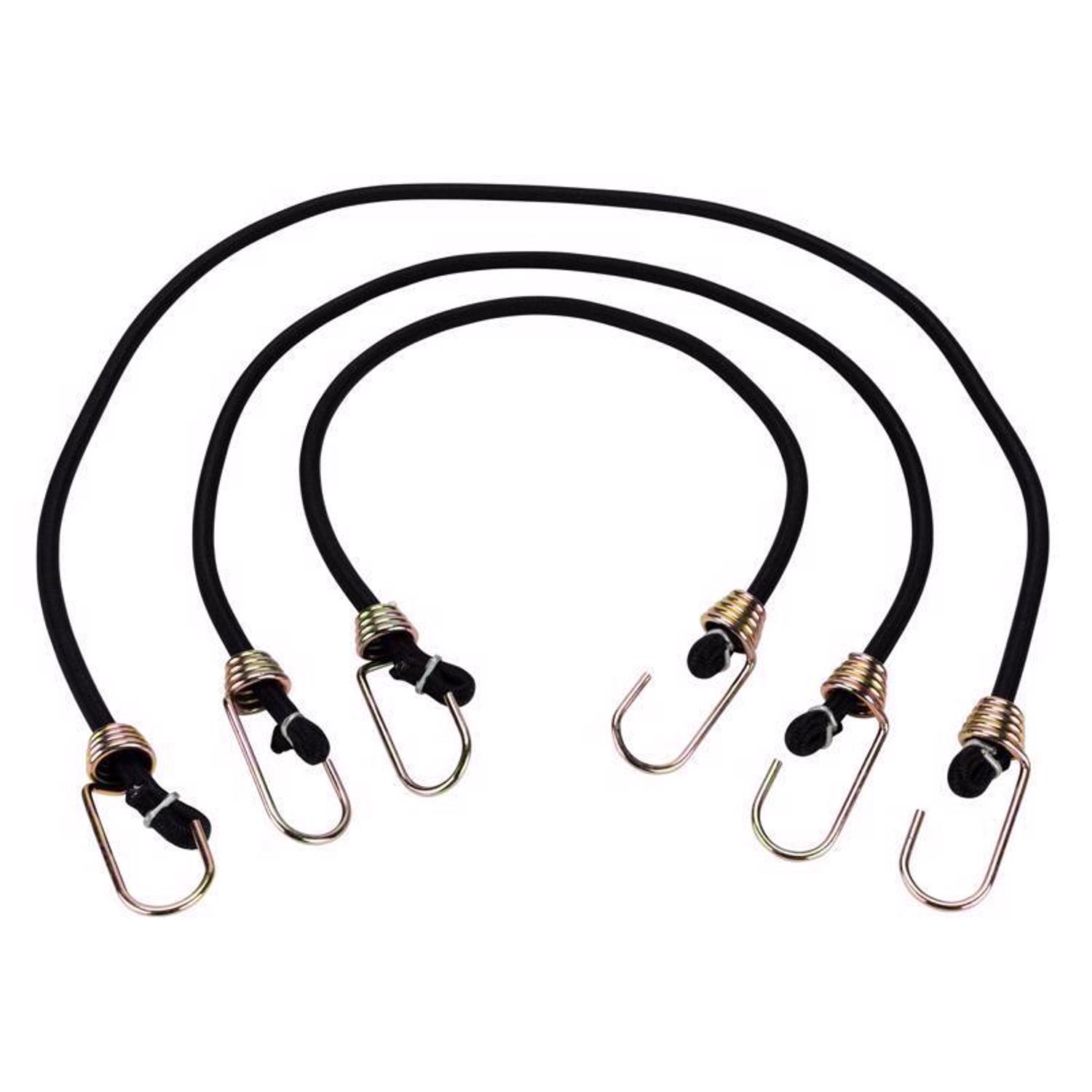 Keeper Black Bungee Cord Set 32 in. L X 0.315 in. 6 pk