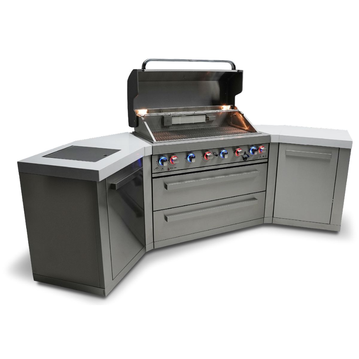 Mont Alpi 6-Burner island with 45-degree corners