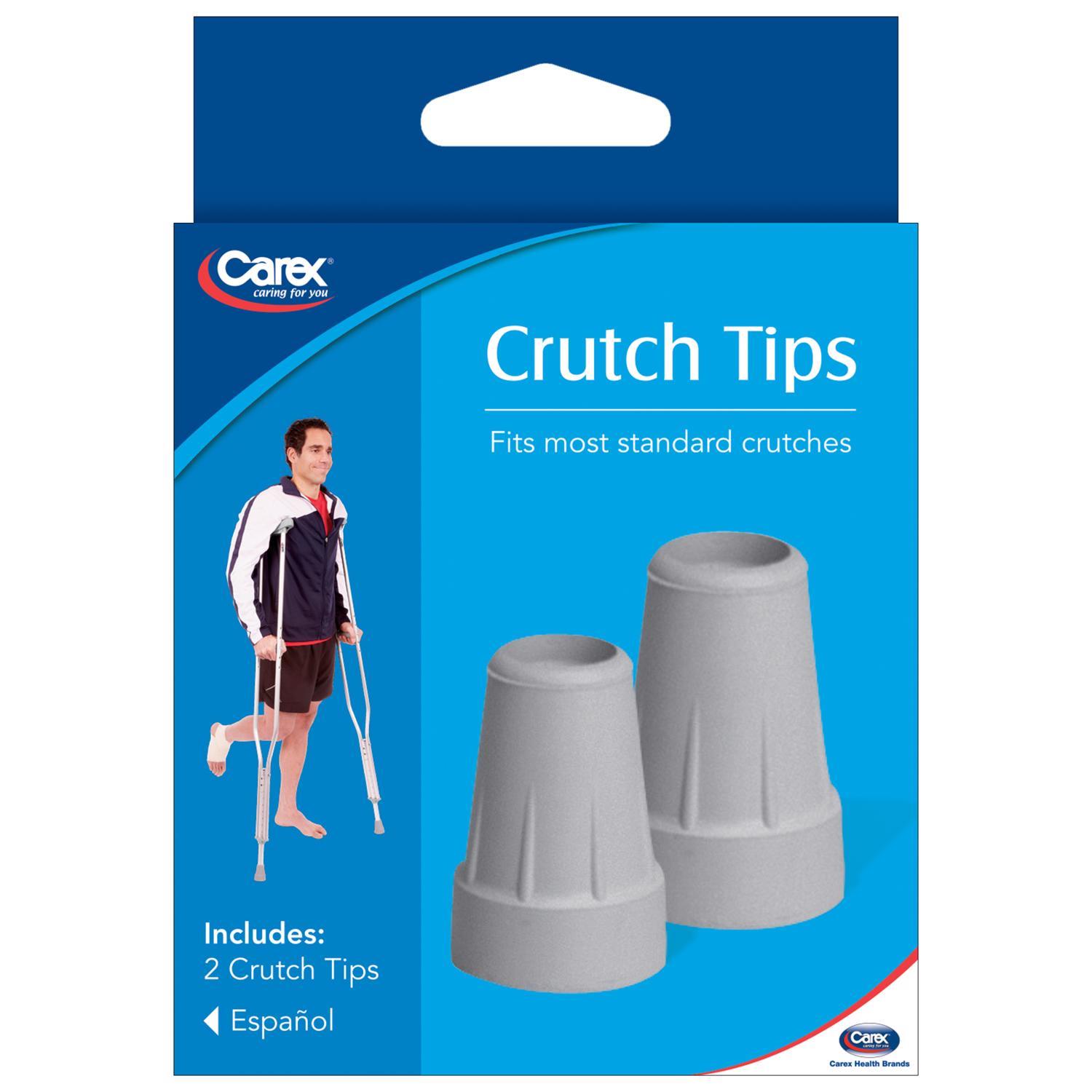 Carex Health Brands Gray Crutch Tips Rubber/Stainless Steel 7/8 in. H X 3/4 in. L