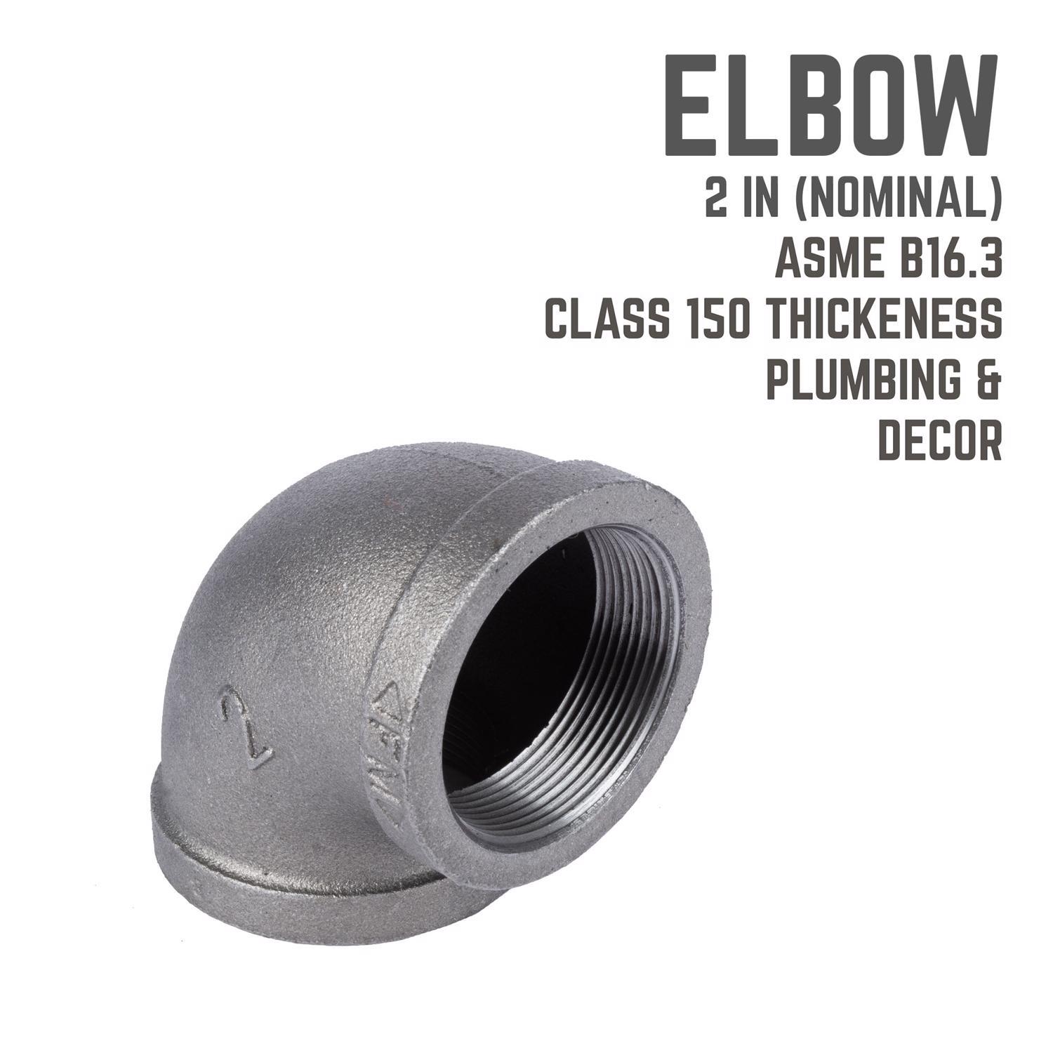 STZ Industries 2 in. FIP each X 2 in. D FIP Black Malleable Iron 90 Degree Elbow