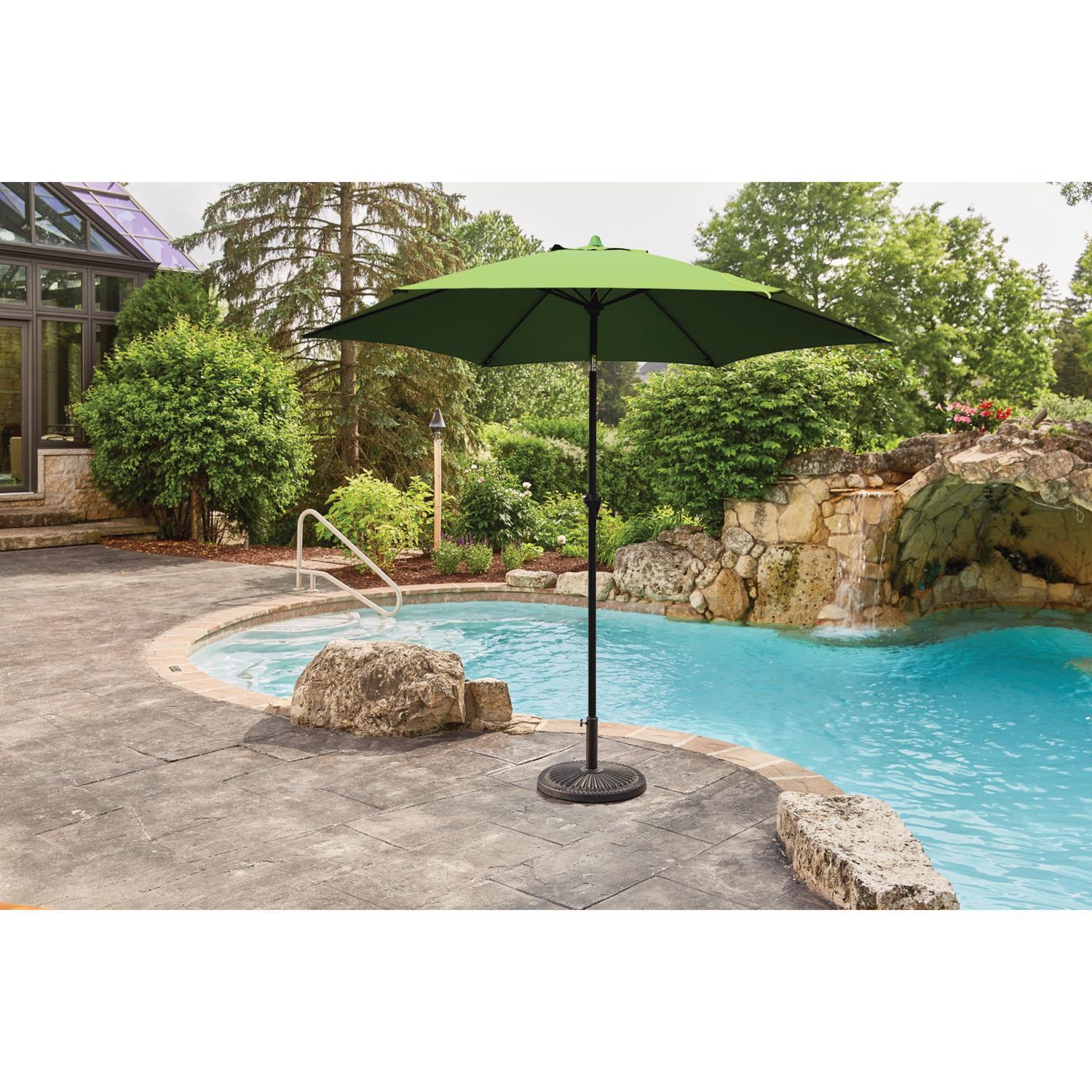 Living Accents 9 ft. Tiltable Spring Green Market Umbrella