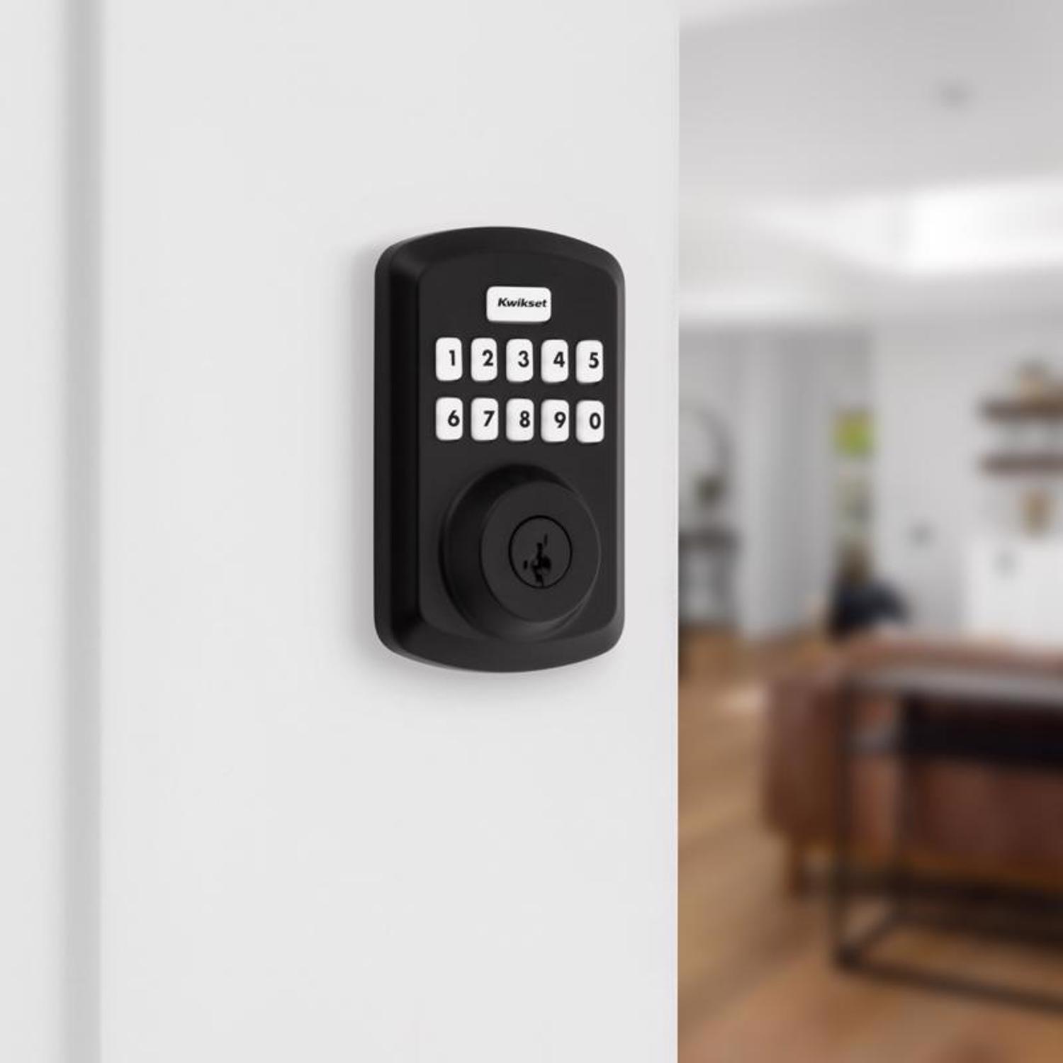 Kwikset Matte Black Metal Electronic Touch Pad Deadbolt