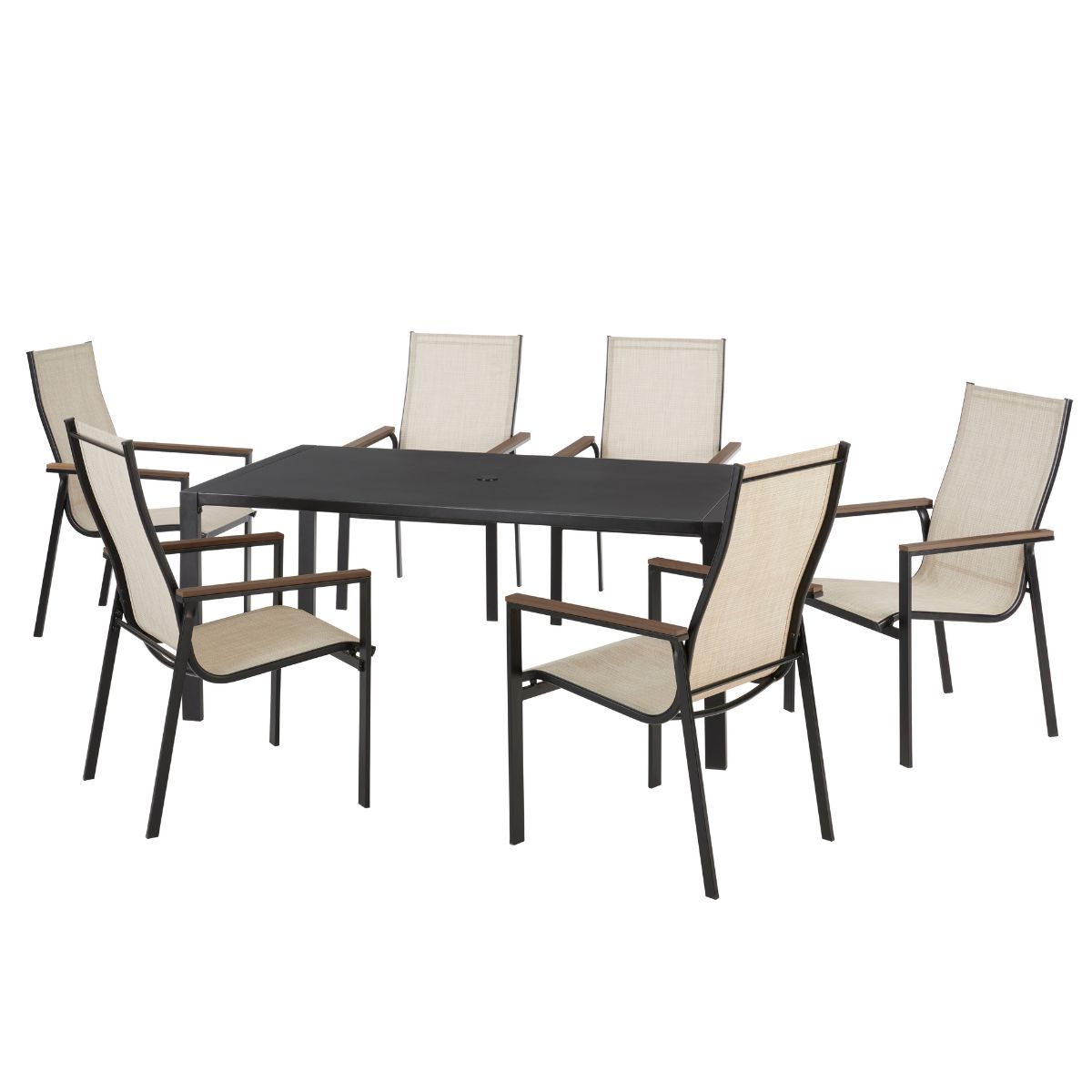 Living Accents 7PC Dining Set Black/Sling