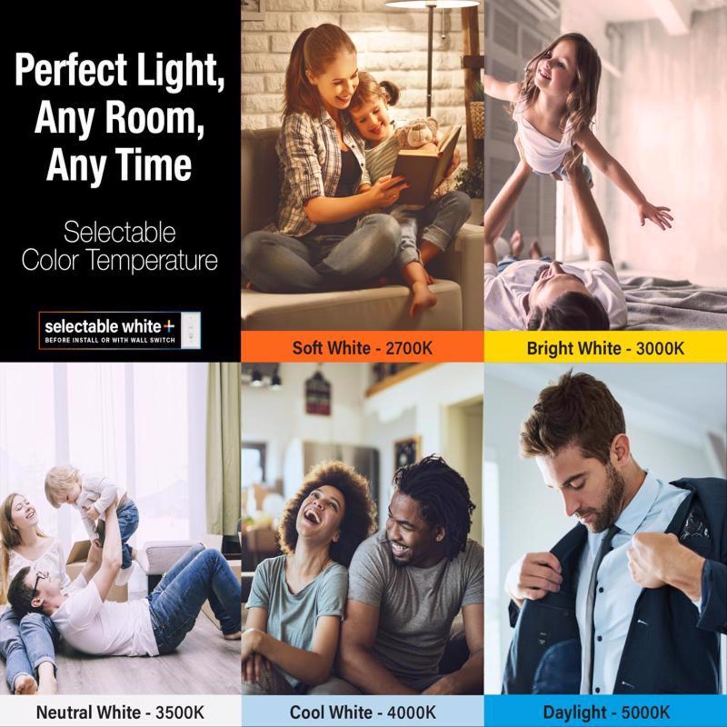 Feit A19 E26 (Medium) LED Bulb Adjustable White 40 Watt Equivalence 2 pk