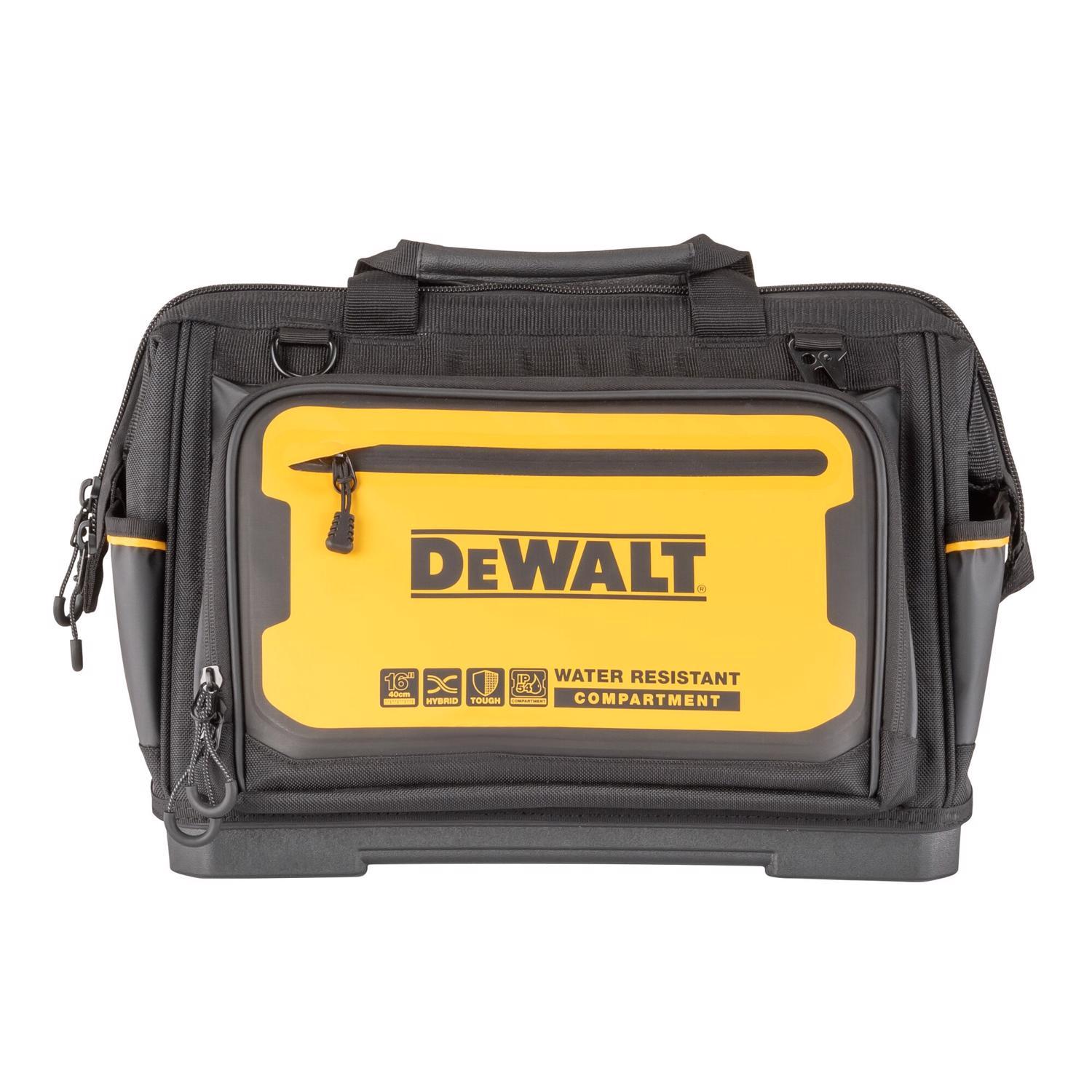 DEWALT Polyester/Tarpaulin Open Mouth All-Purpose Tool Bag 19 pocket Black/Yellow 1 pc