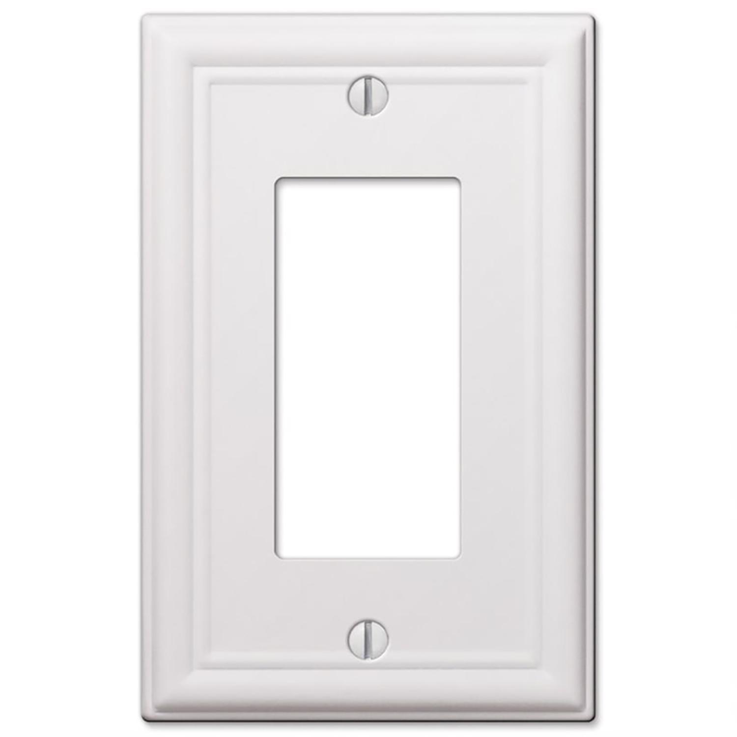 Amerelle Chelsea White 1 gang Stamped Steel Decorator Wall Plate 1 Pack